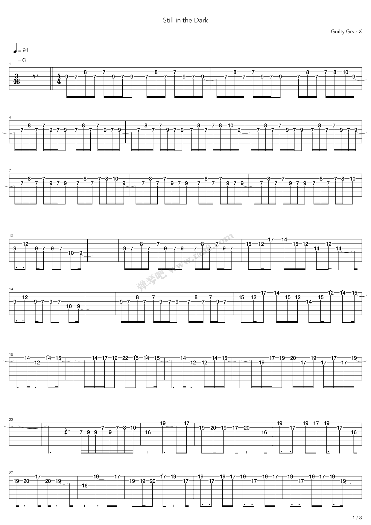 《Still In The Dark》吉他谱-C大调音乐网