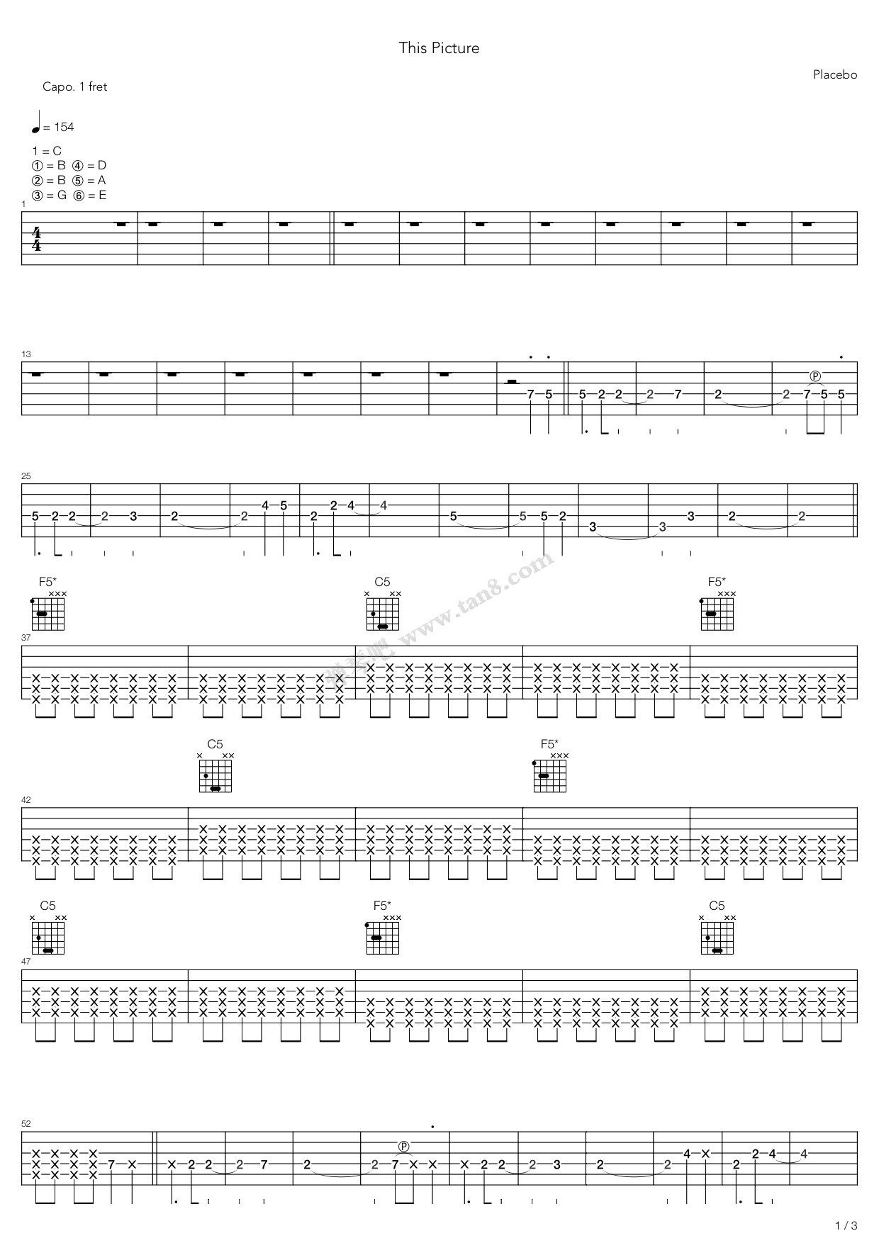 《This Picture》吉他谱-C大调音乐网