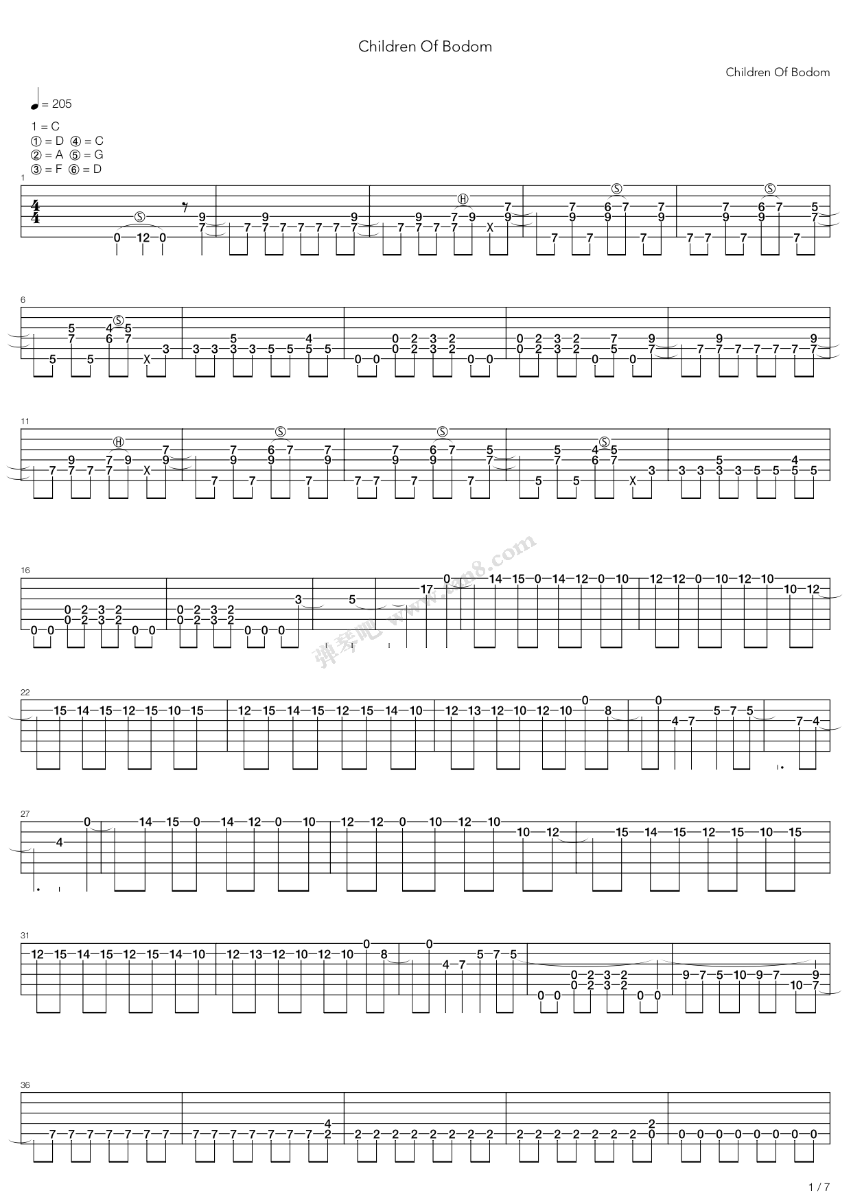 《Children of bodom.》吉他谱-C大调音乐网