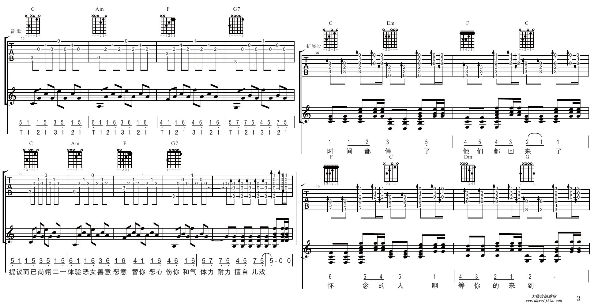 《五月天《T1213121》入门练习》吉他谱-C大调音乐网