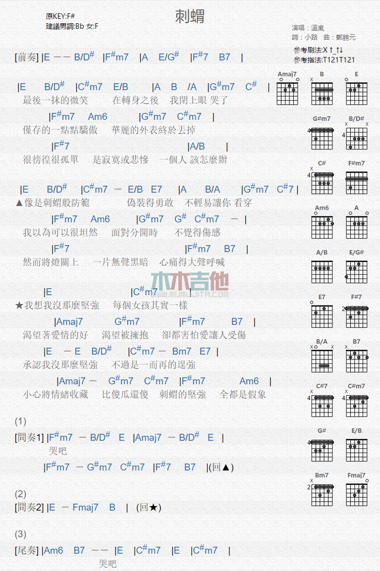 《刺猬》吉他谱-C大调音乐网