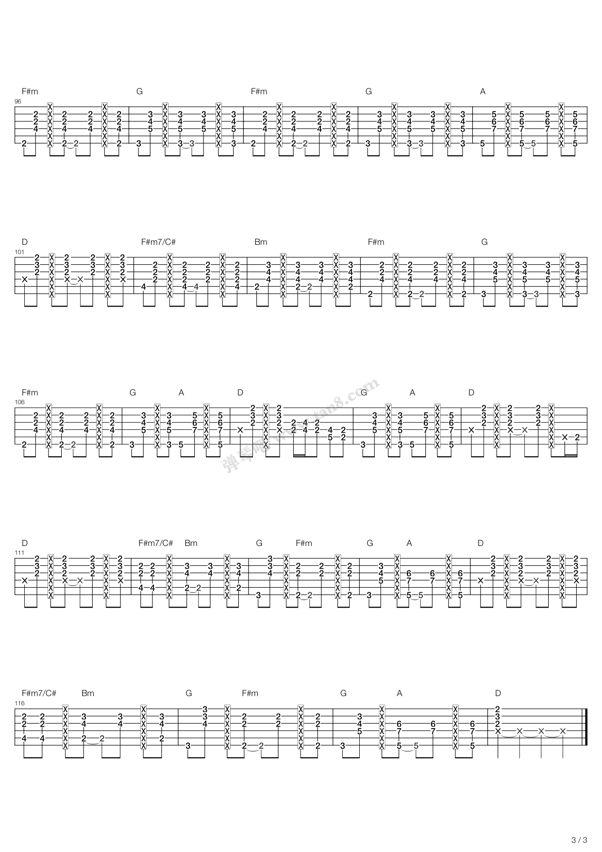 《情非得已》吉他谱-C大调音乐网