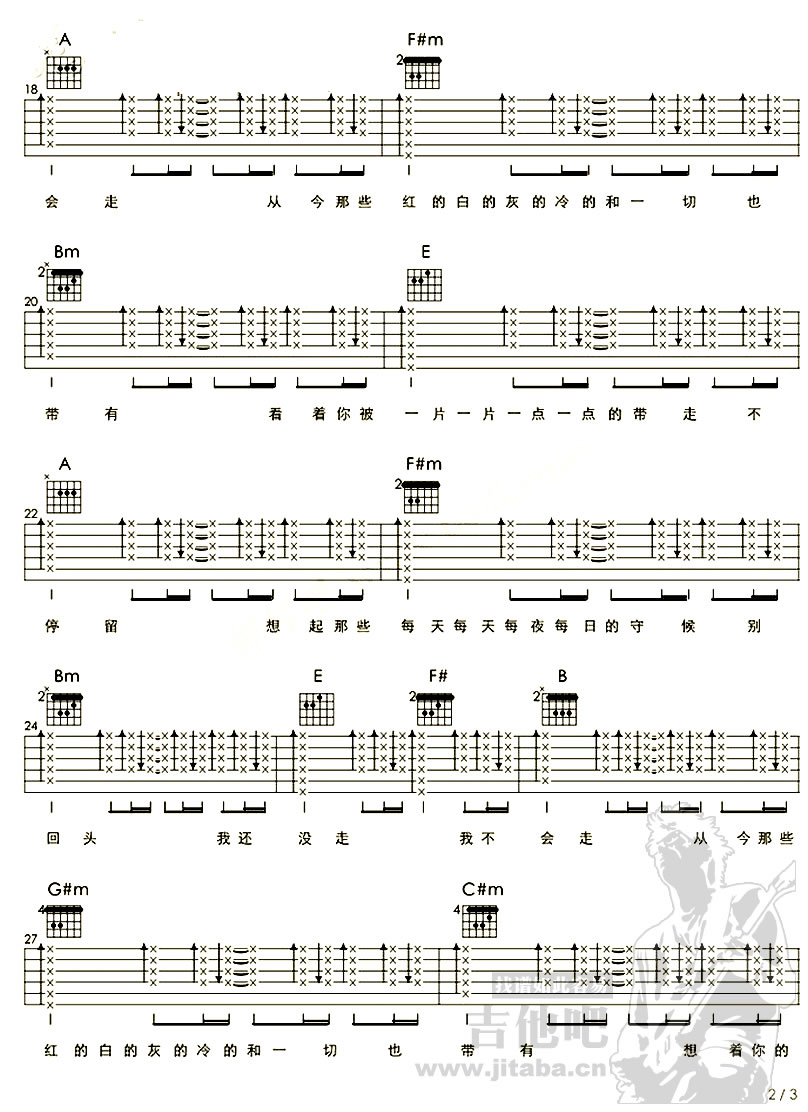 《夏洛特烦恼吉他谱_金志文_A调弹唱谱》吉他谱-C大调音乐网