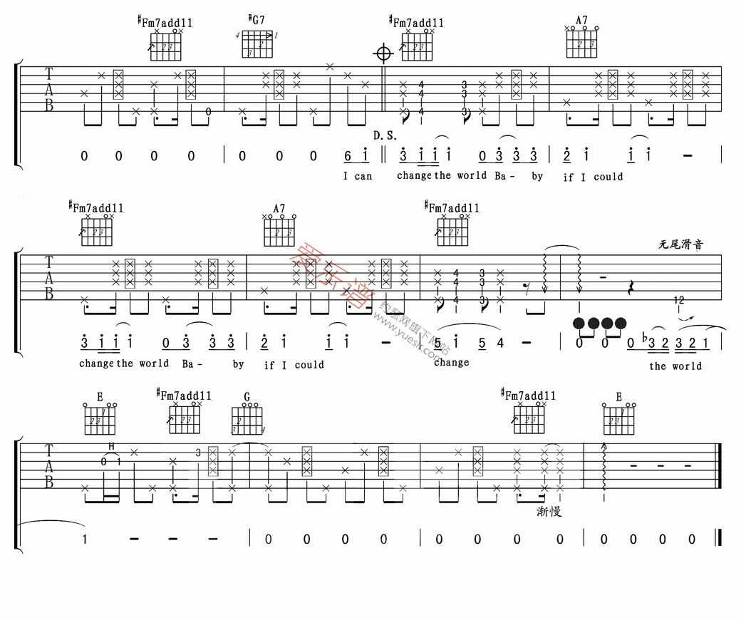 《Eric Clapton《Change the world》》吉他谱-C大调音乐网