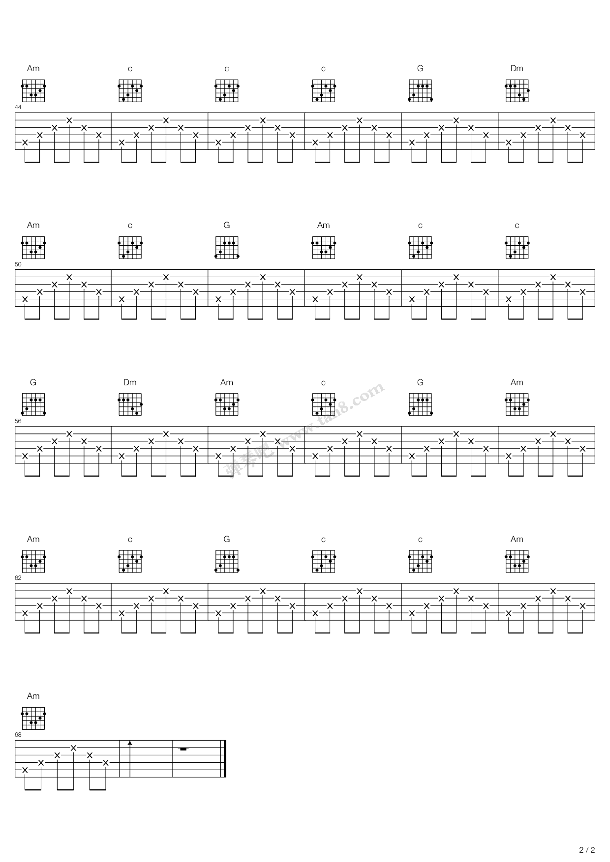 《心愿》吉他谱-C大调音乐网