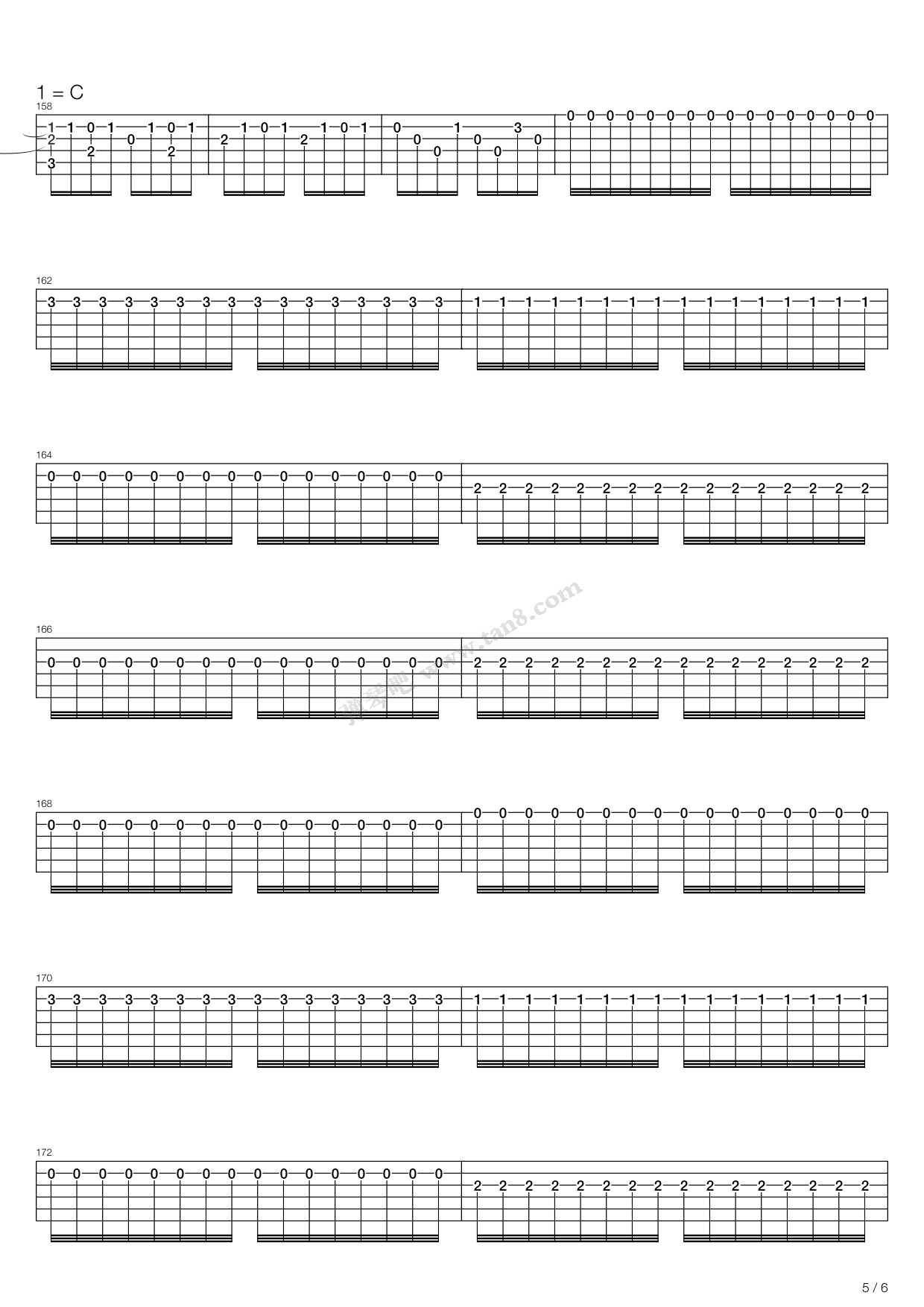 《卡农(Canon)》吉他谱-C大调音乐网