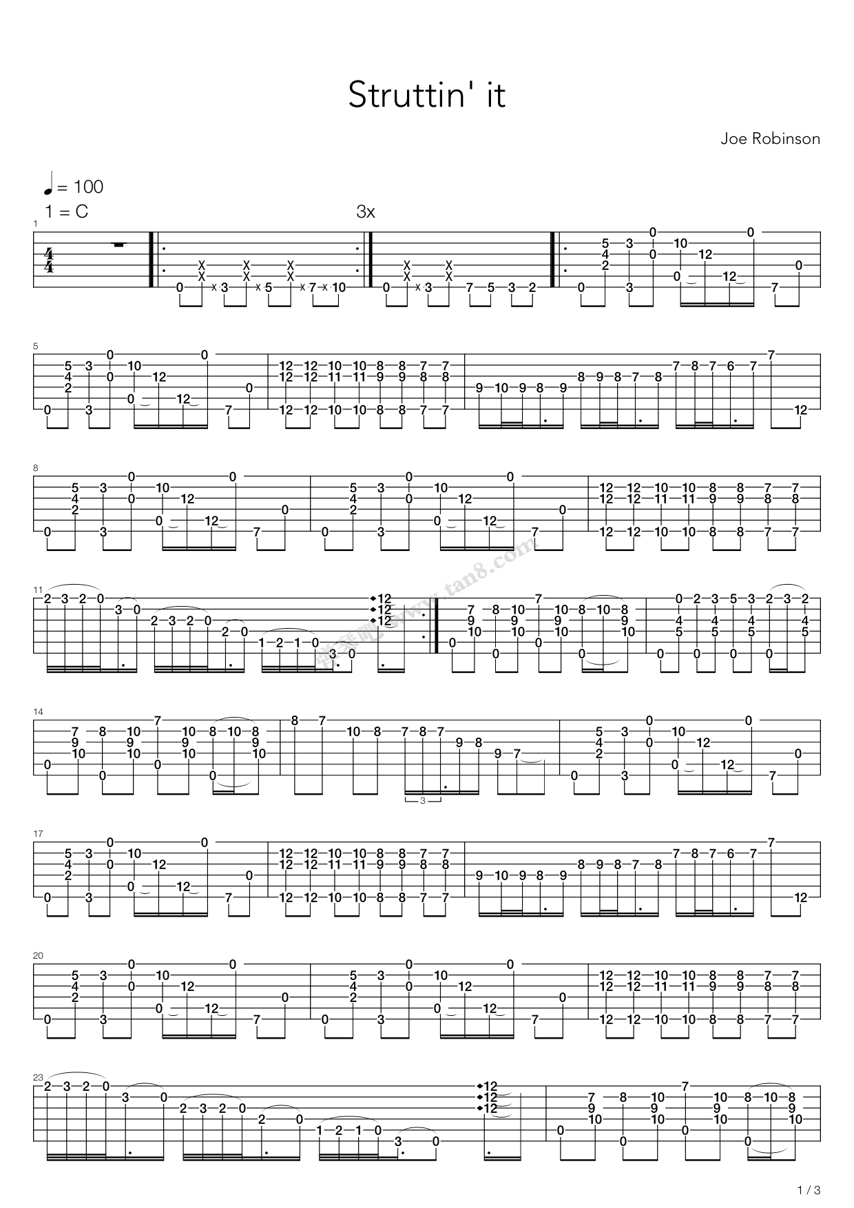 《Struttin It》吉他谱-C大调音乐网