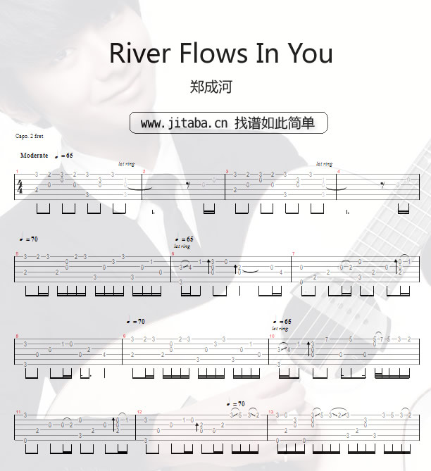 《River Flows In You 吉他谱_郑成河指弹(GTP)》吉他谱-C大调音乐网