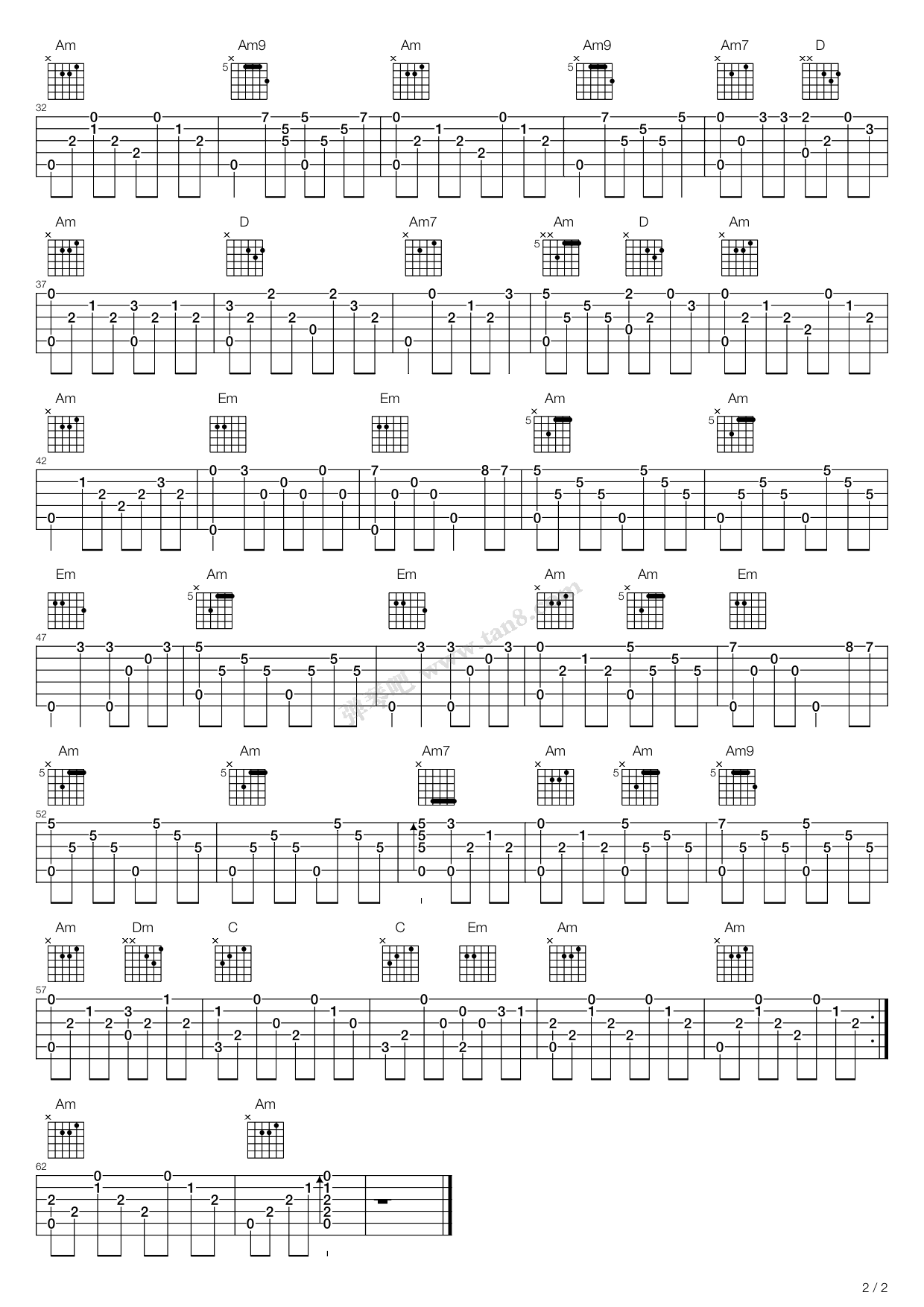 《橄榄树》吉他谱-C大调音乐网