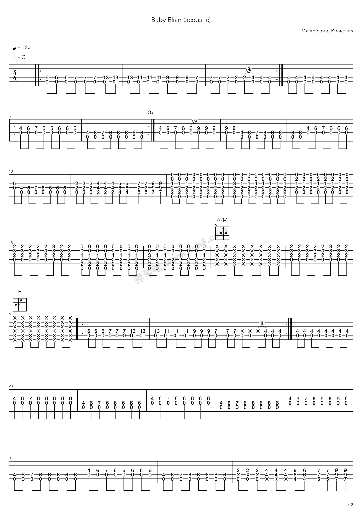 《Baby Elian》吉他谱-C大调音乐网