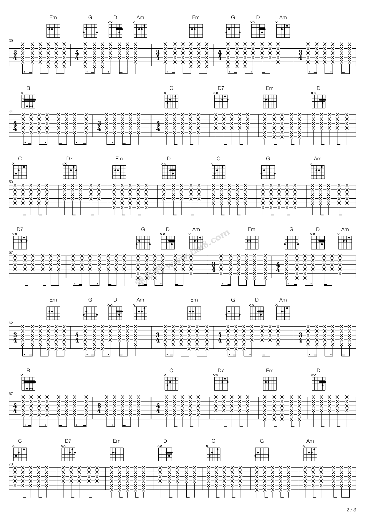 《Past Recedes》吉他谱-C大调音乐网