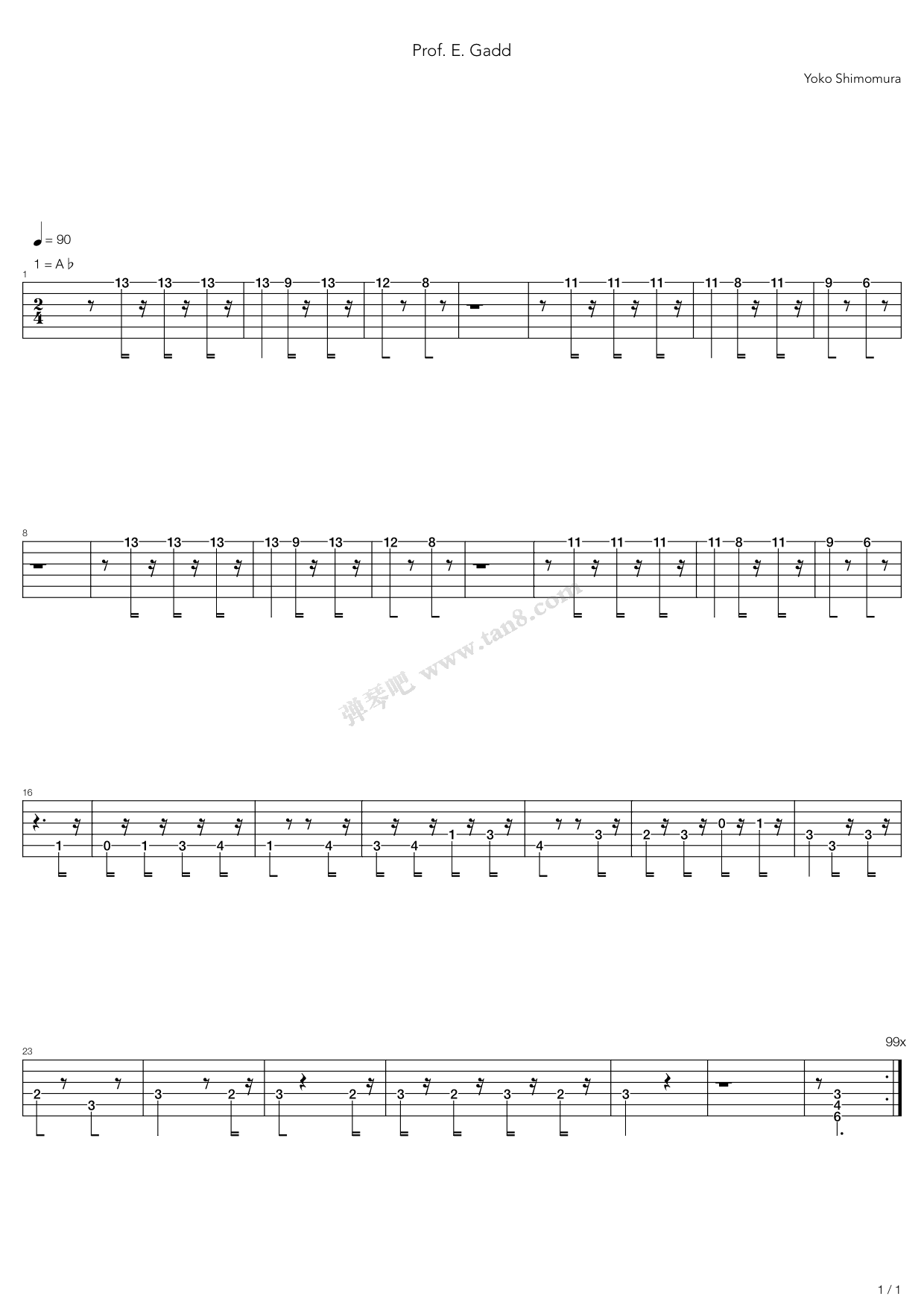 《Prof E Gadd》吉他谱-C大调音乐网