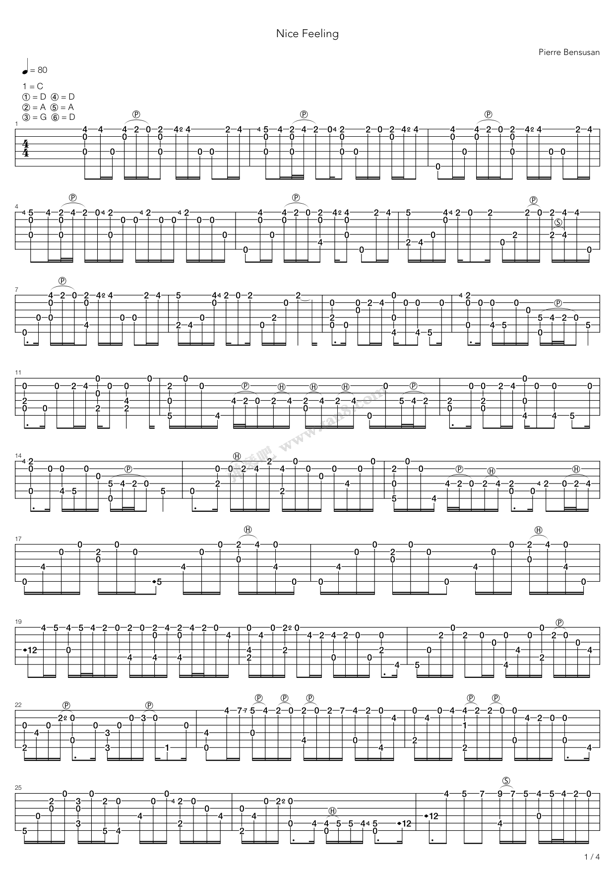 《Nice Feeling》吉他谱-C大调音乐网