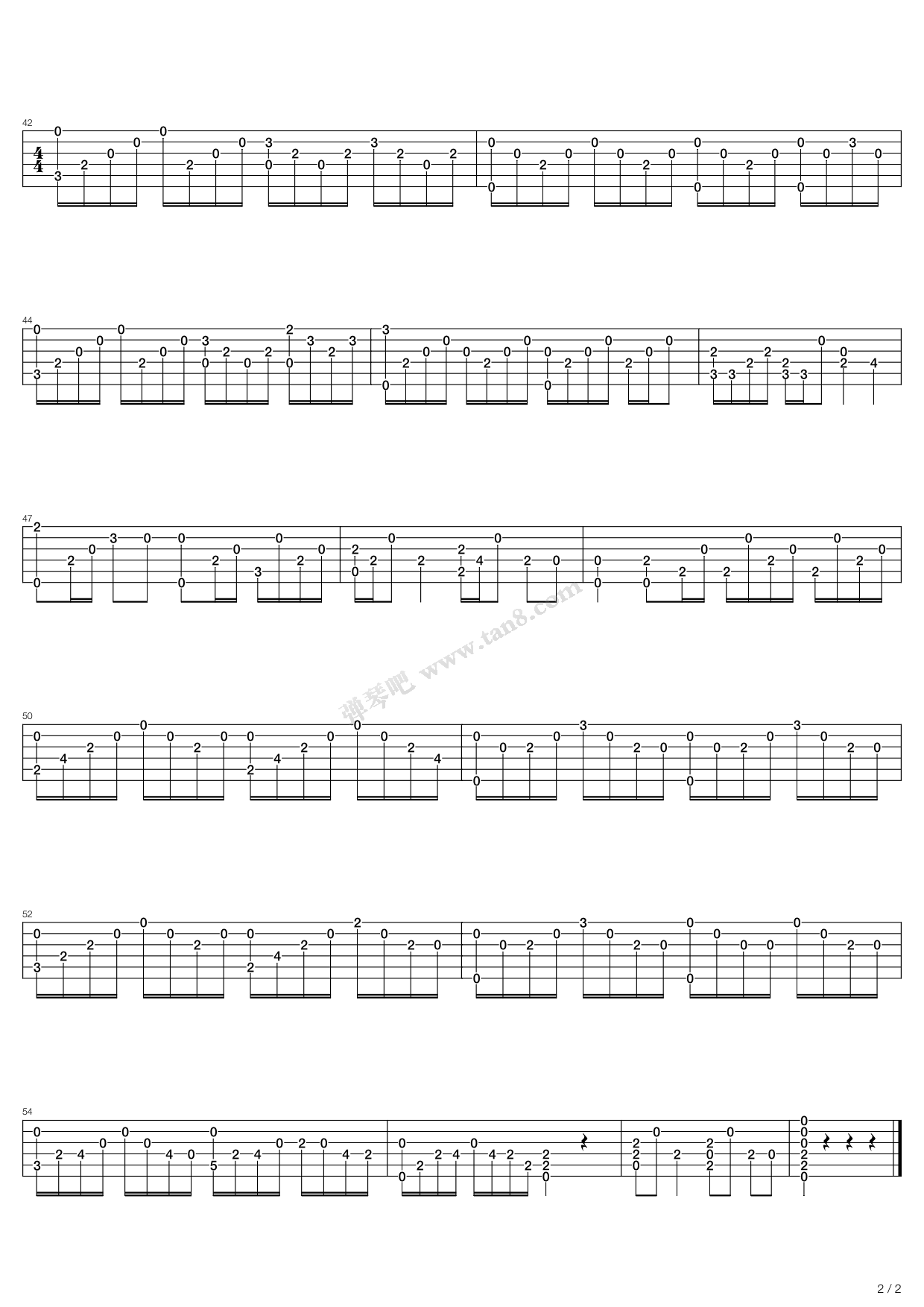 《大鱼海棠印象曲（大鱼，指弹）》吉他谱-C大调音乐网