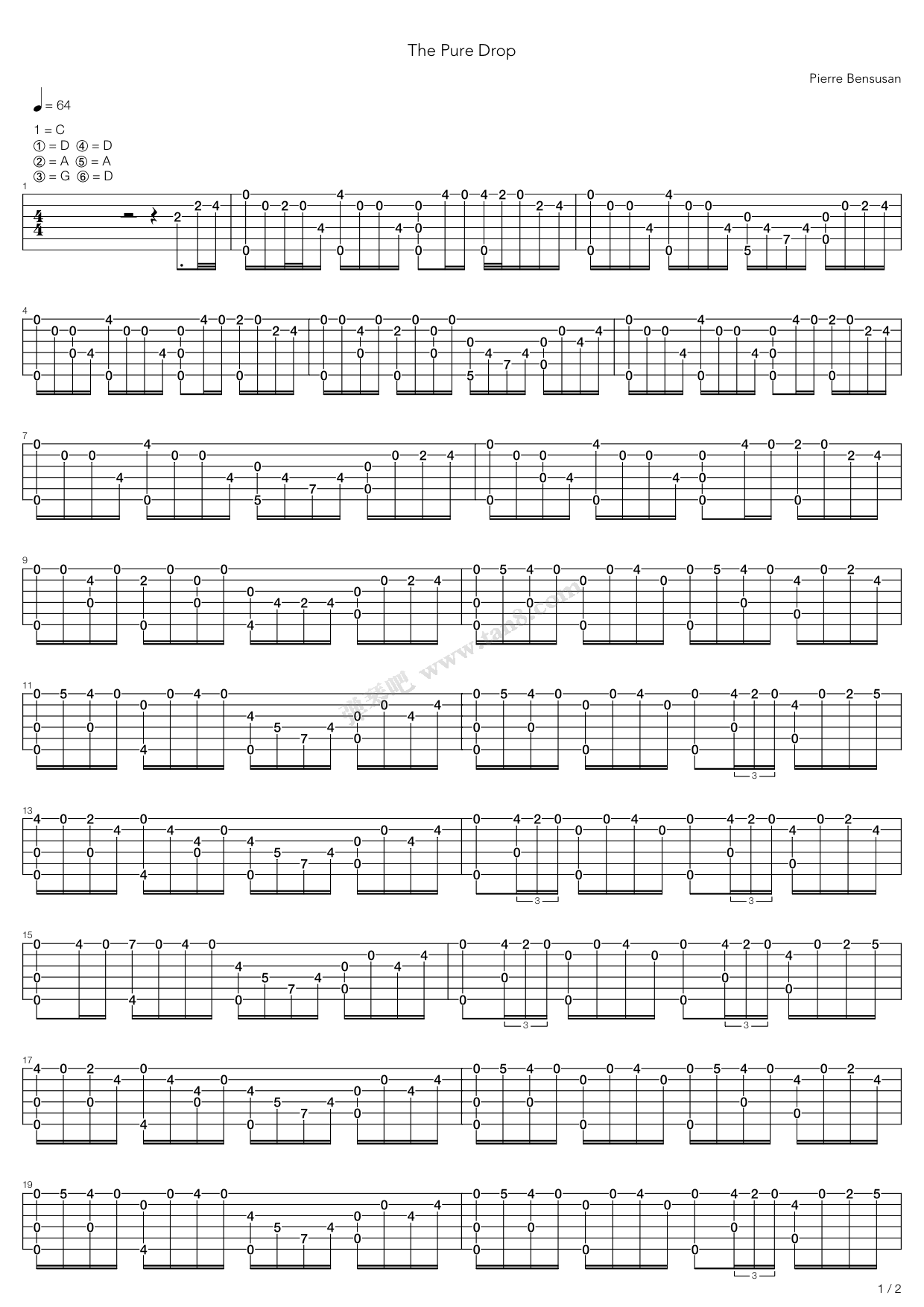 《The Pure Drop》吉他谱-C大调音乐网