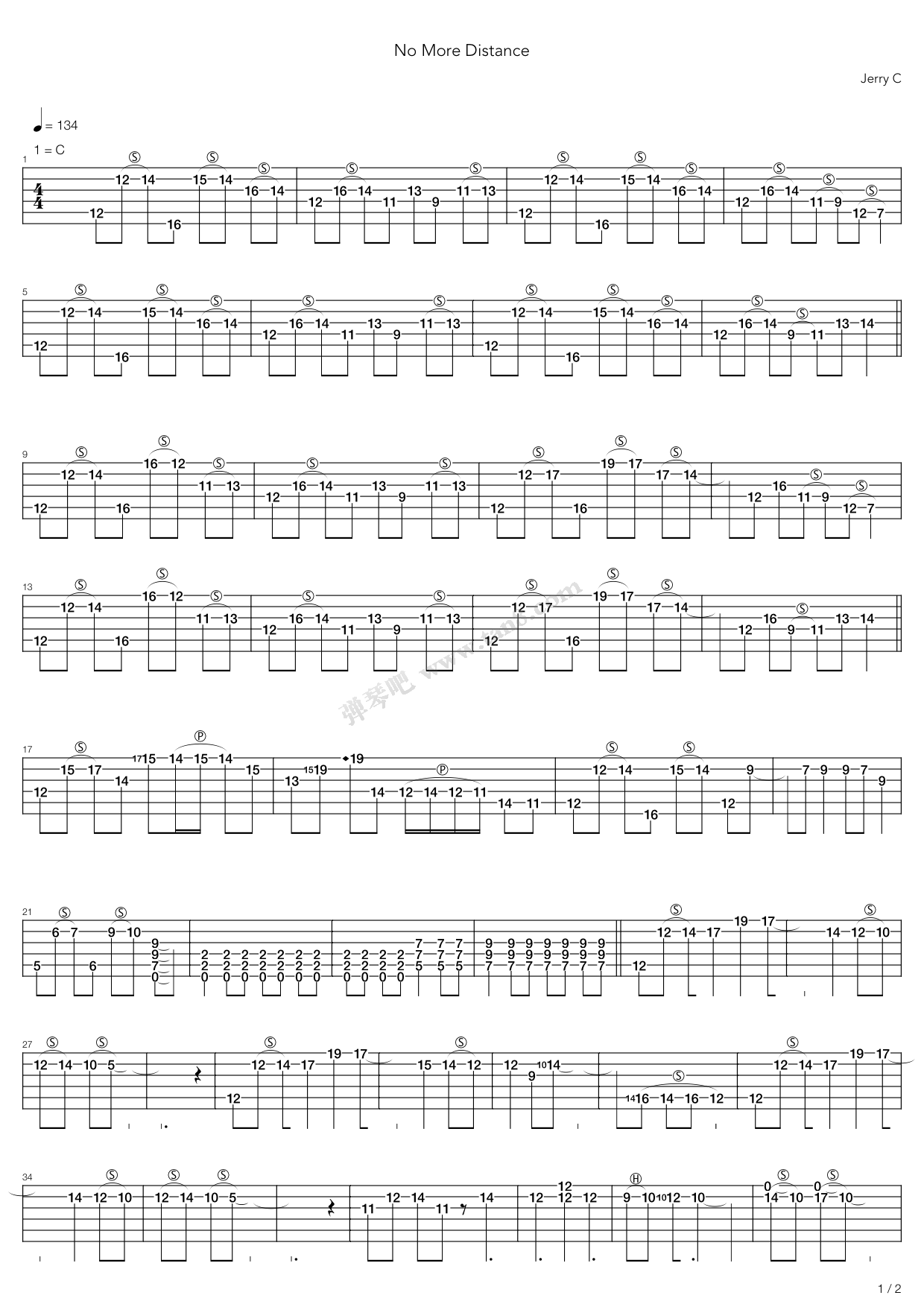 《No_More_Distance_Intro 超级完整版》吉他谱-C大调音乐网