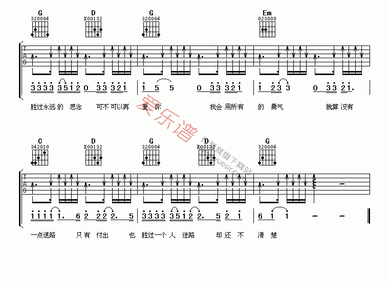 《柯以敏《谢谢你让我这么爱你》》吉他谱-C大调音乐网