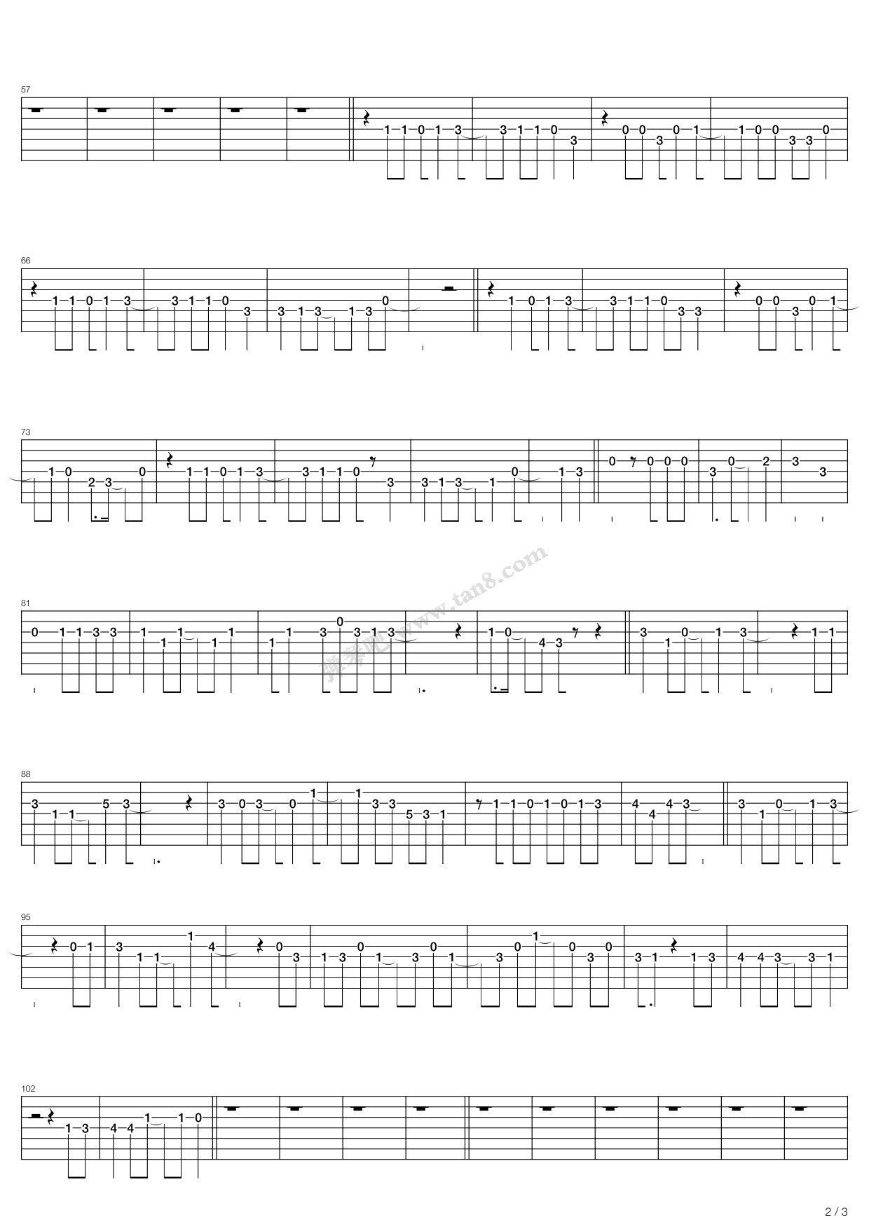 《Tomare》吉他谱-C大调音乐网