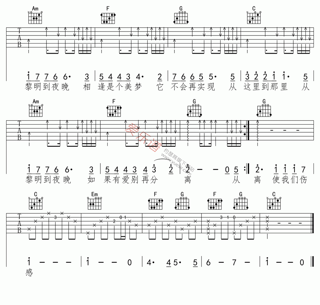 《吴涤清《从这里到那里》》吉他谱-C大调音乐网