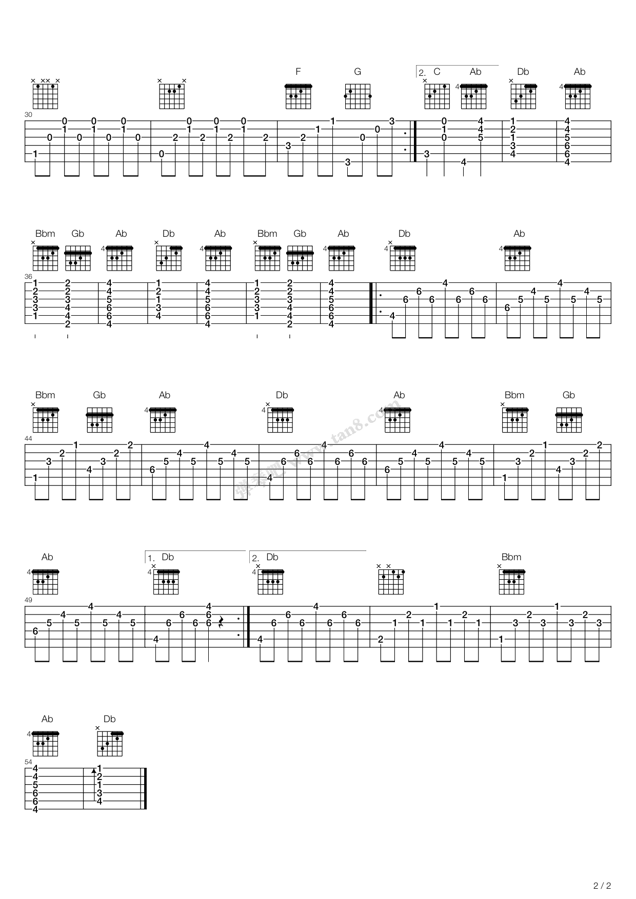 《从心爱你》吉他谱-C大调音乐网