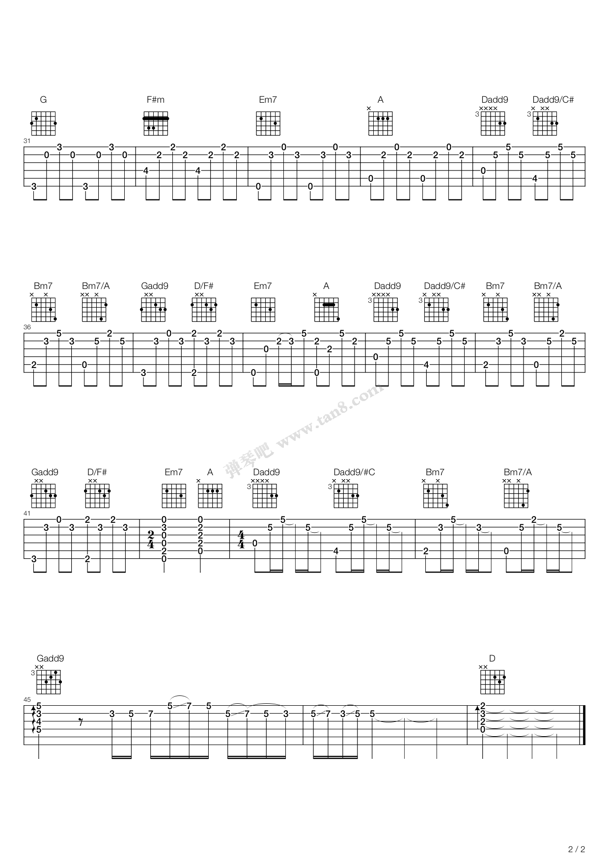 《忽然之间》吉他谱-C大调音乐网