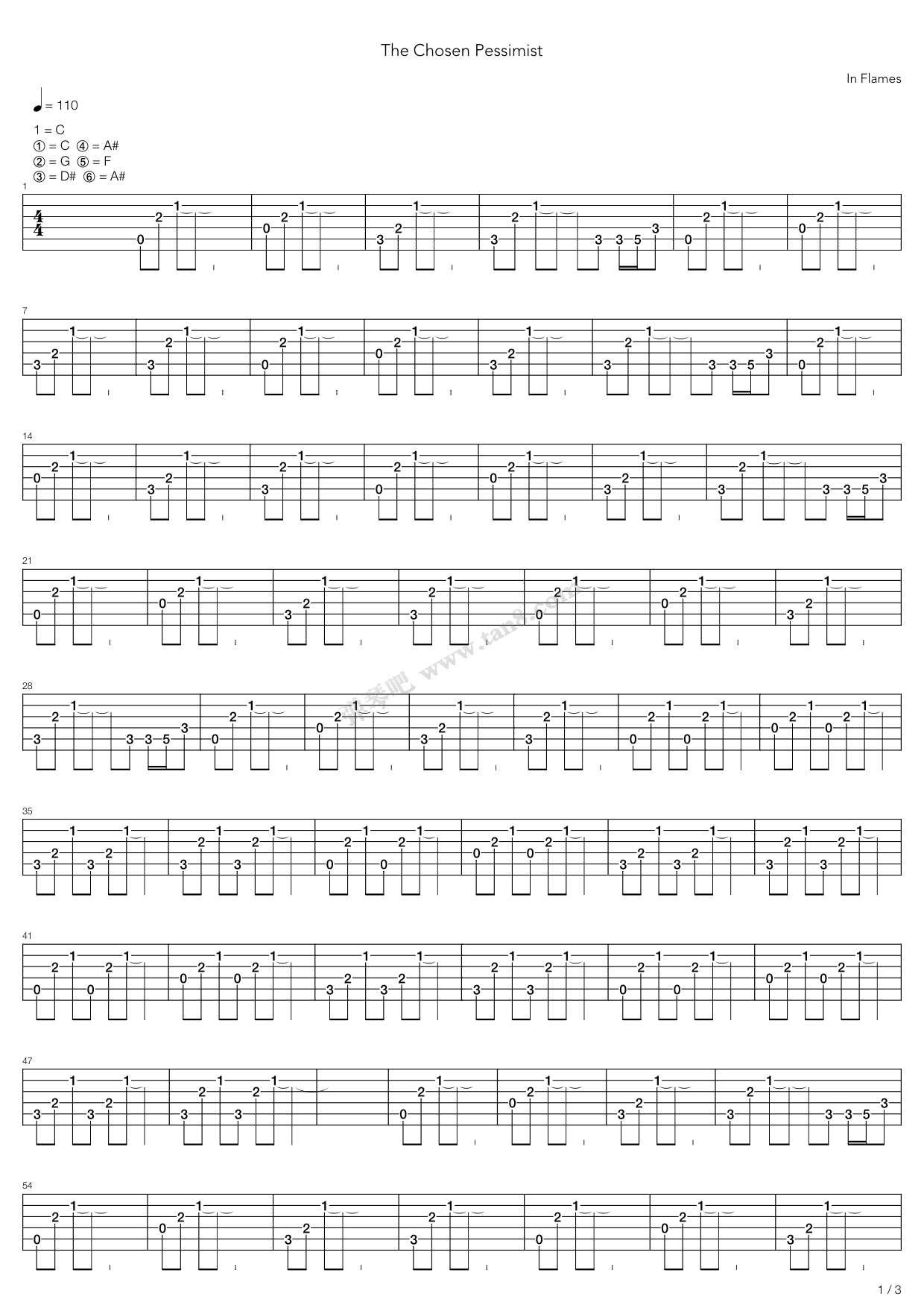 《The Chosen Pessimist》吉他谱-C大调音乐网