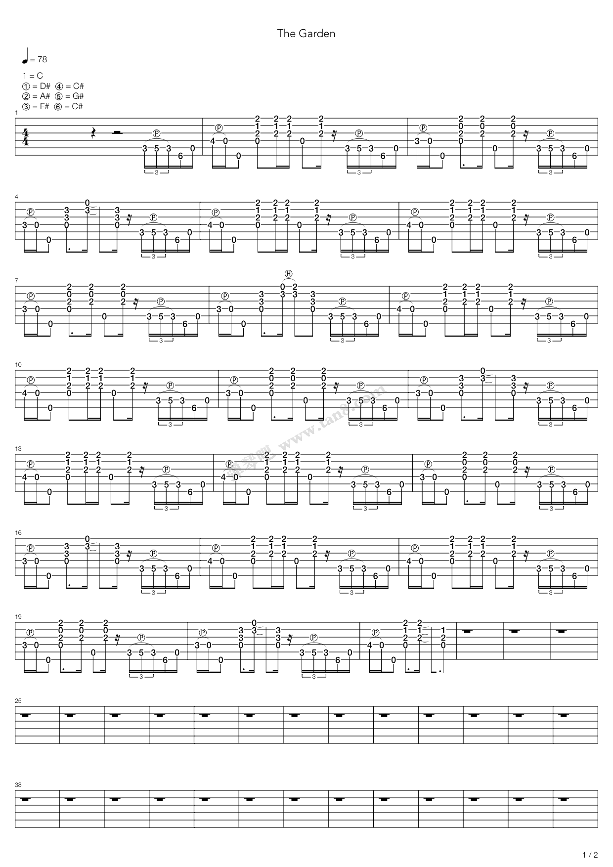 《The Garden》吉他谱-C大调音乐网