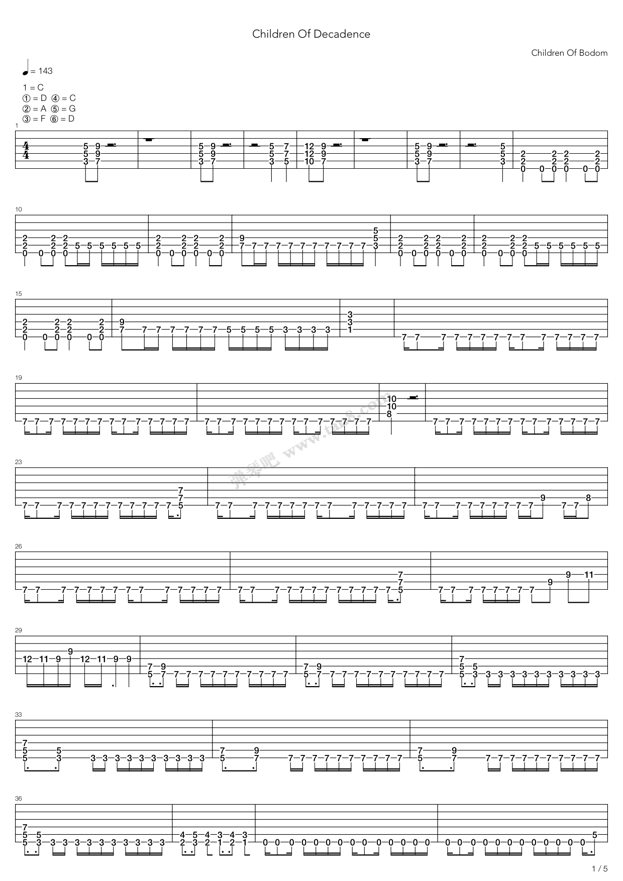 《Children Of Decadence》吉他谱-C大调音乐网