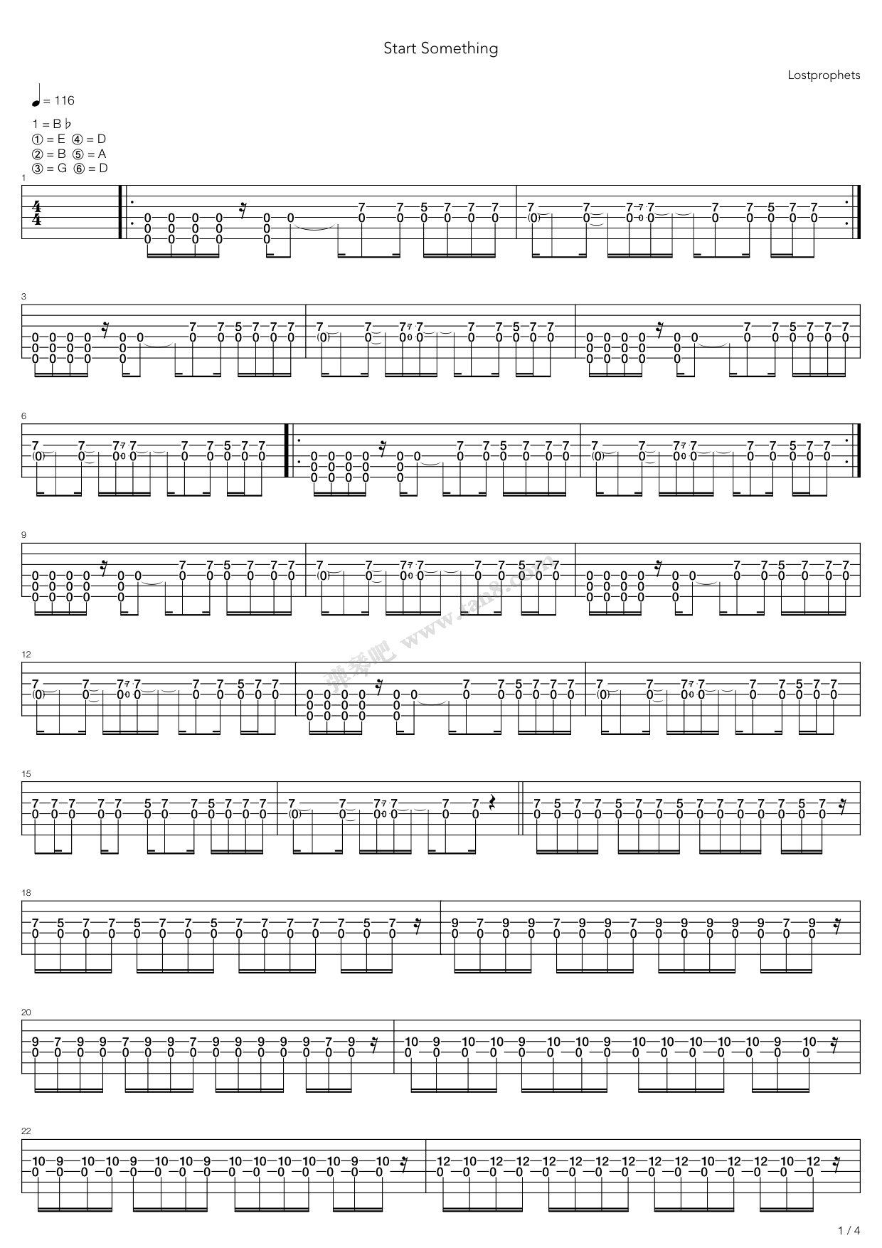 《Start Something》吉他谱-C大调音乐网