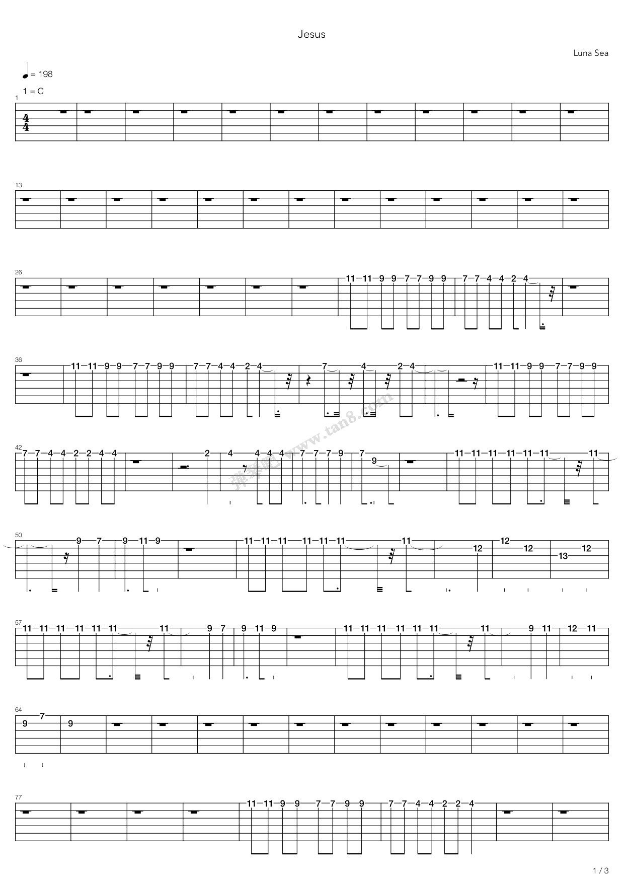 《Jesus》吉他谱-C大调音乐网