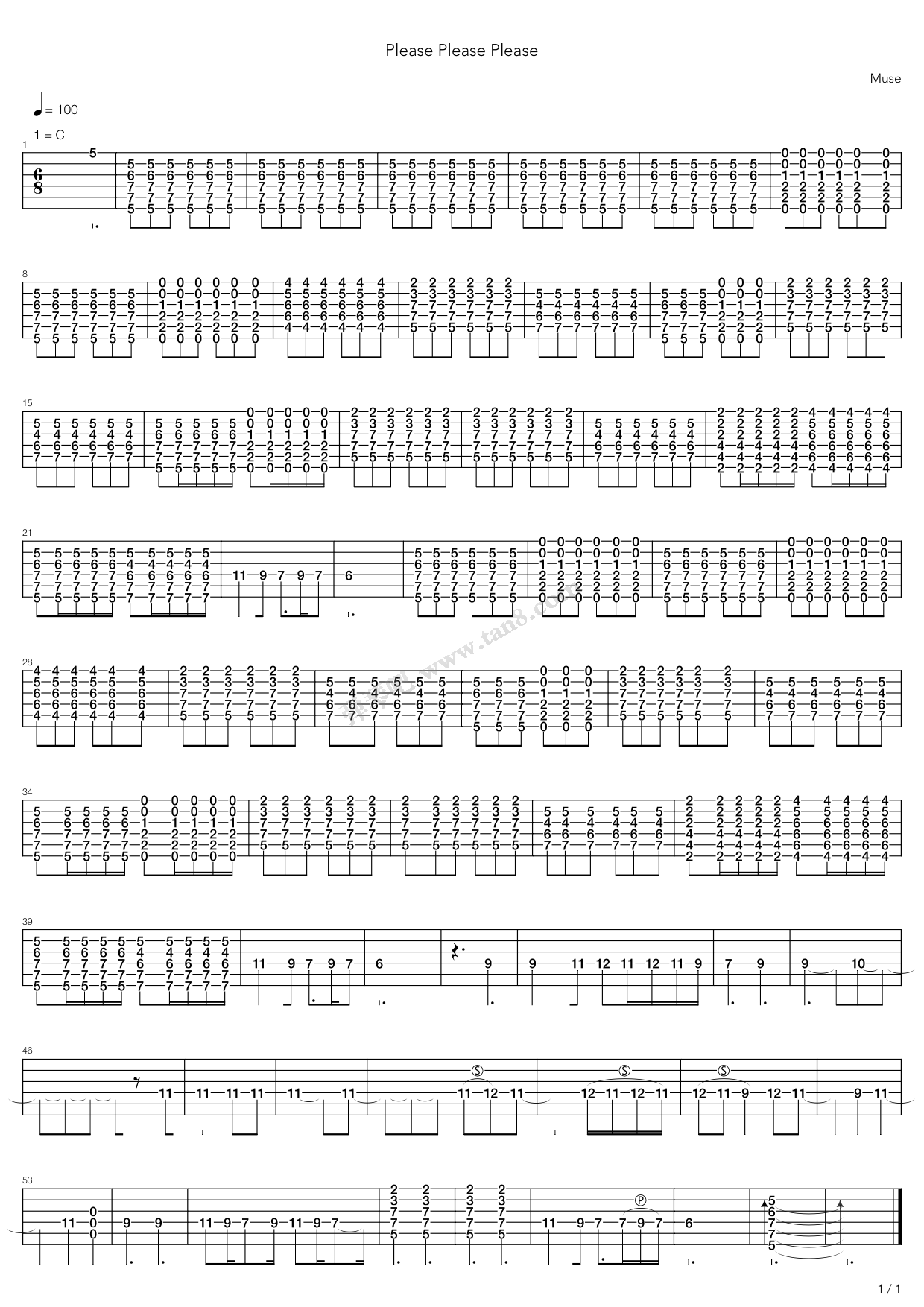 《Please Please Please Let Me Get What I Want》吉他谱-C大调音乐网