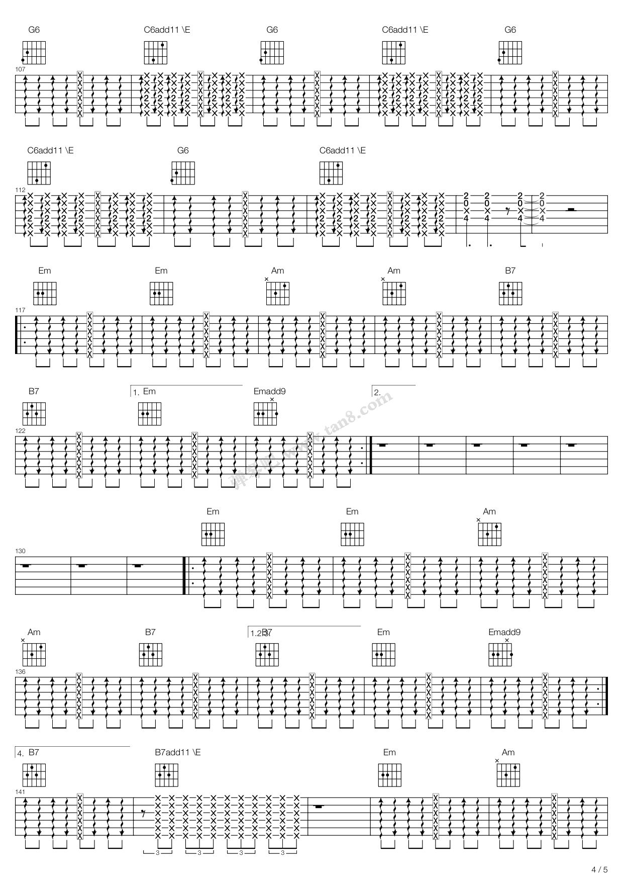 《Bamboleo》吉他谱-C大调音乐网