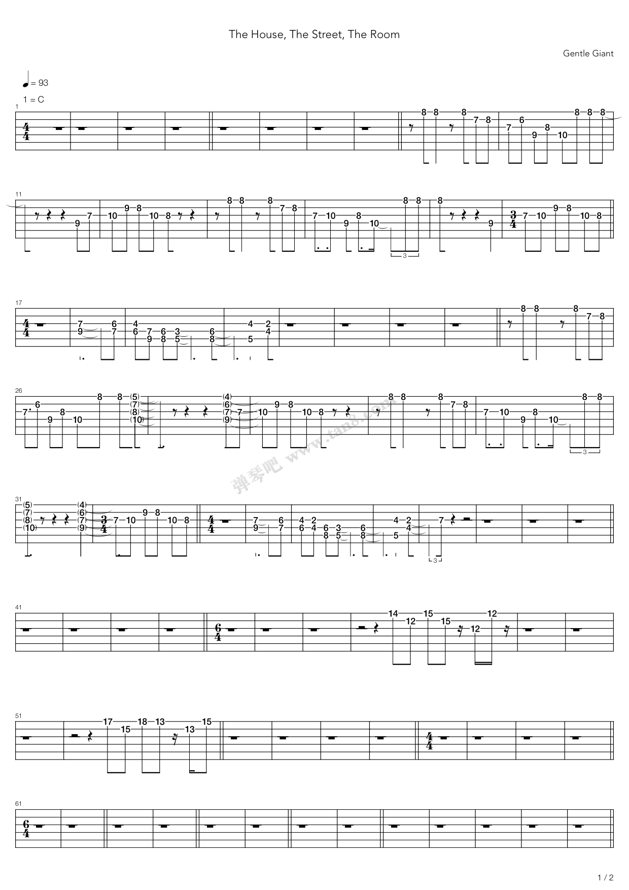 《The House The Street The Room》吉他谱-C大调音乐网
