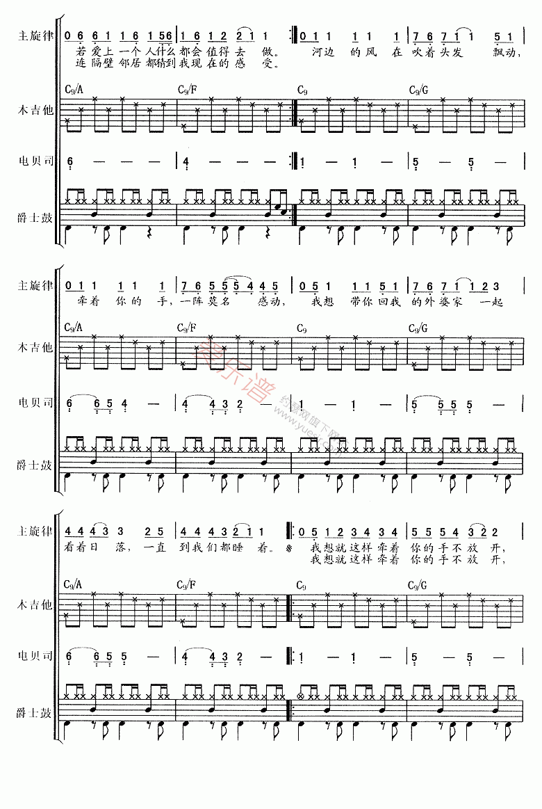 《周杰伦《简单爱》》吉他谱-C大调音乐网