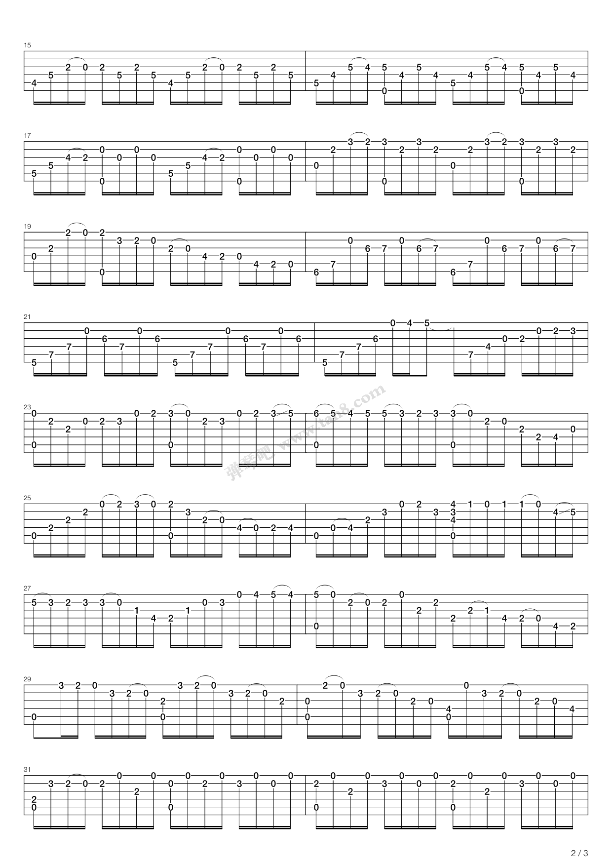 《Prelude No 1 Cello Suite》吉他谱-C大调音乐网