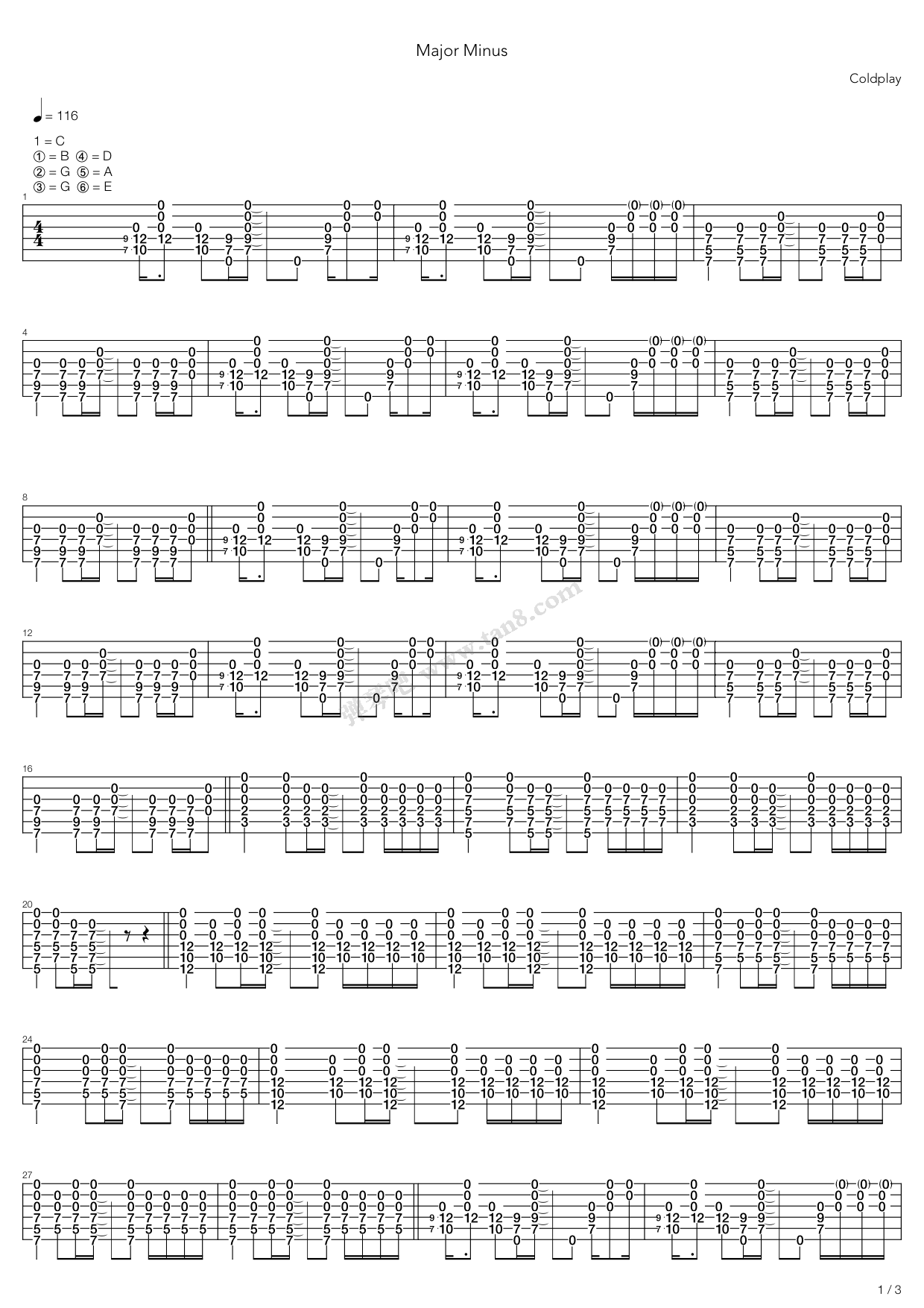 《Major Minus》吉他谱-C大调音乐网