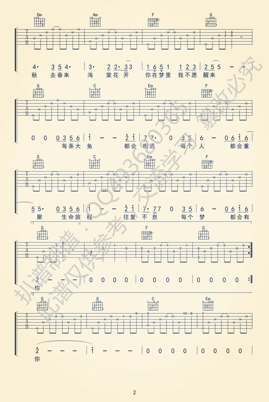 《陈奕迅《在这个世界相遇》吉他谱_C调六线弹唱图》吉他谱-C大调音乐网