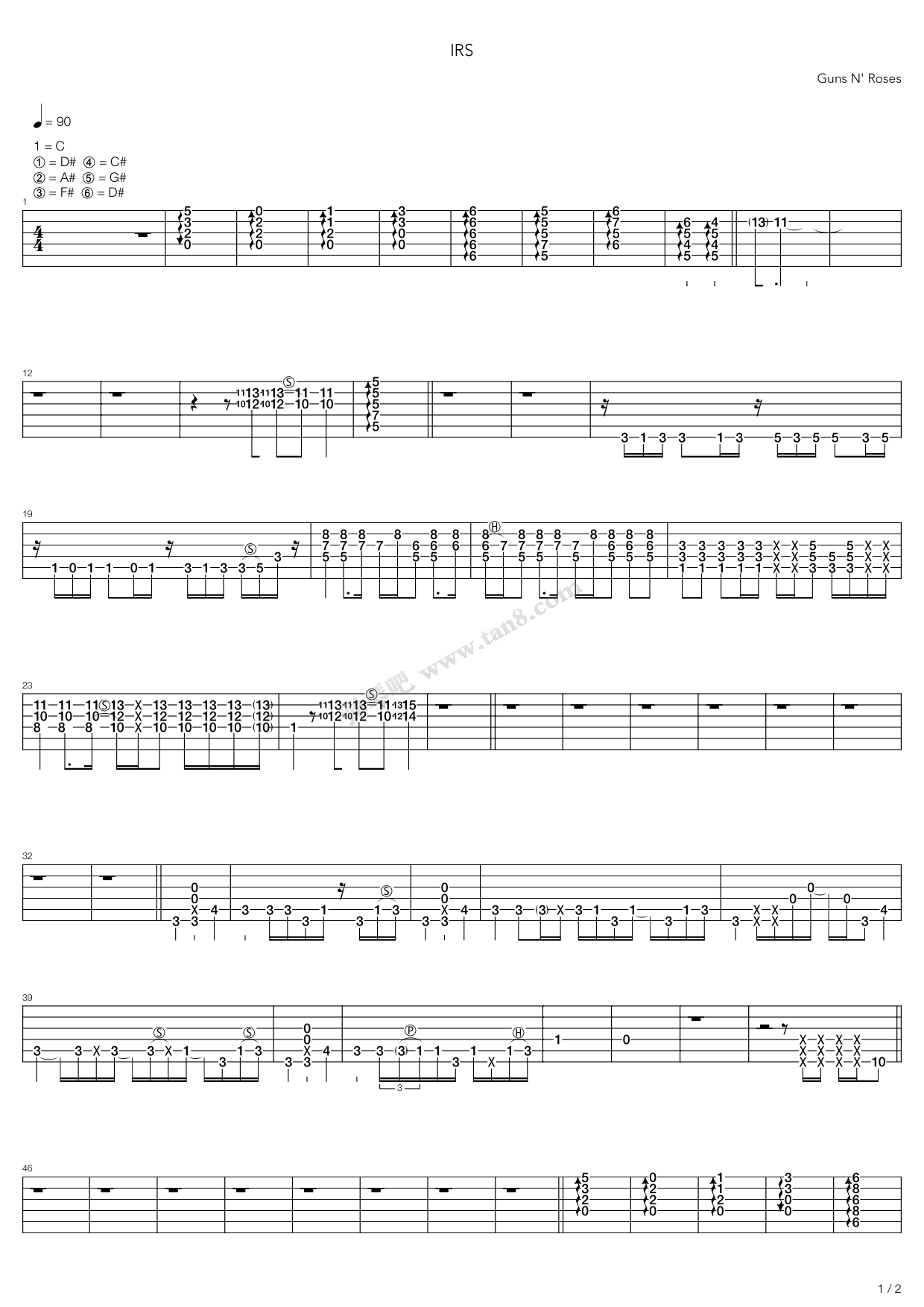 《Irs》吉他谱-C大调音乐网