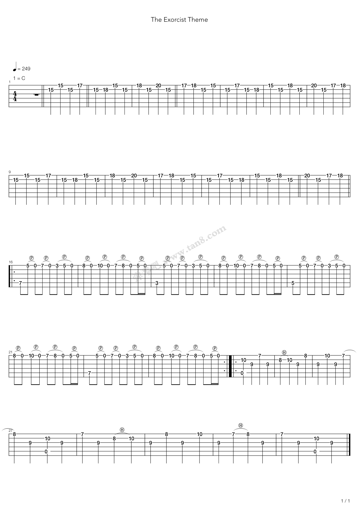 《Exorcist》吉他谱-C大调音乐网