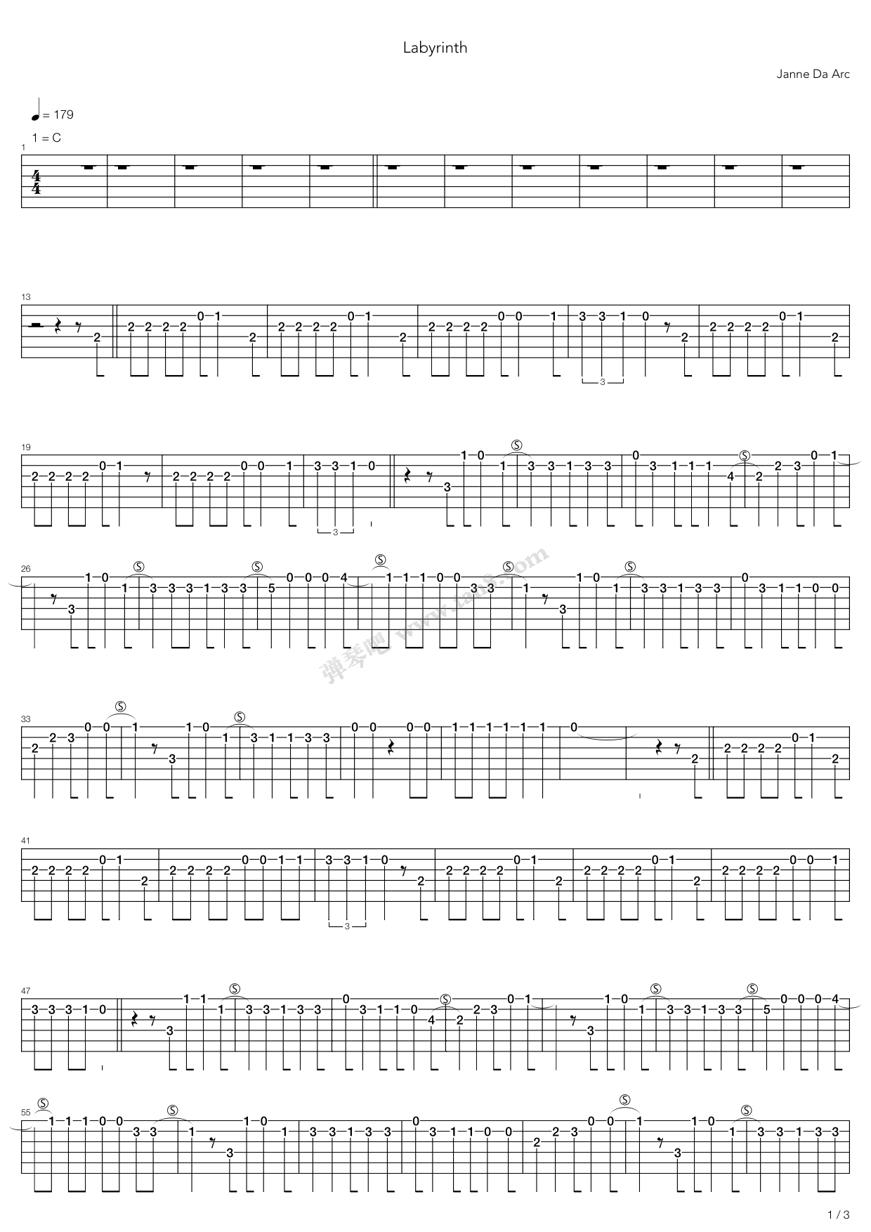 《Labyrinth》吉他谱-C大调音乐网