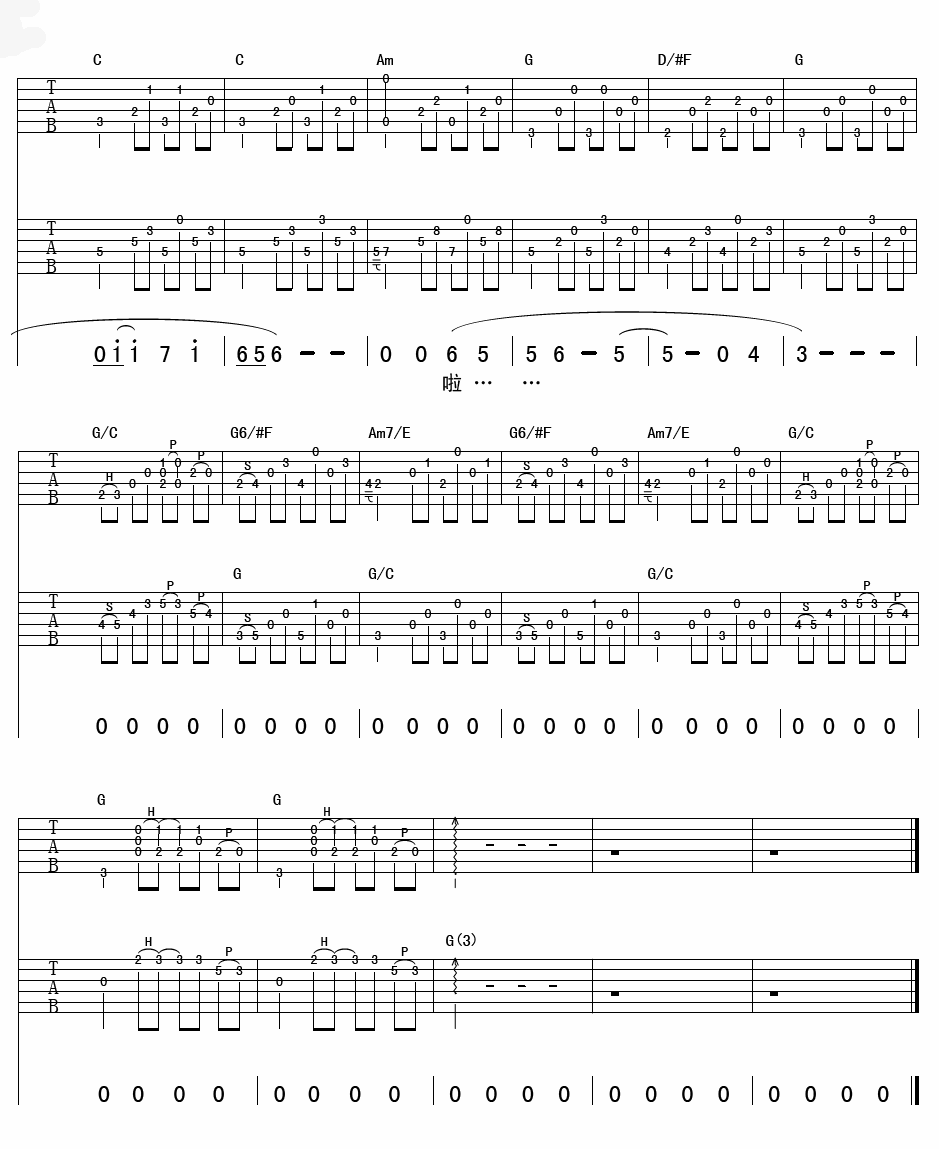 阿涛&喜儿《愿》吉他谱-C大调音乐网