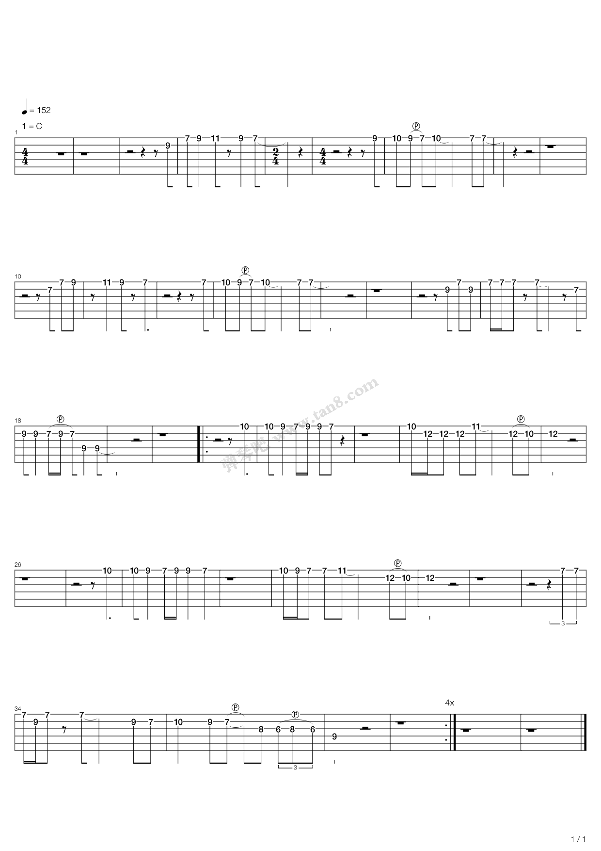 《Clapton, Eric - Motherless Child》吉他谱-C大调音乐网