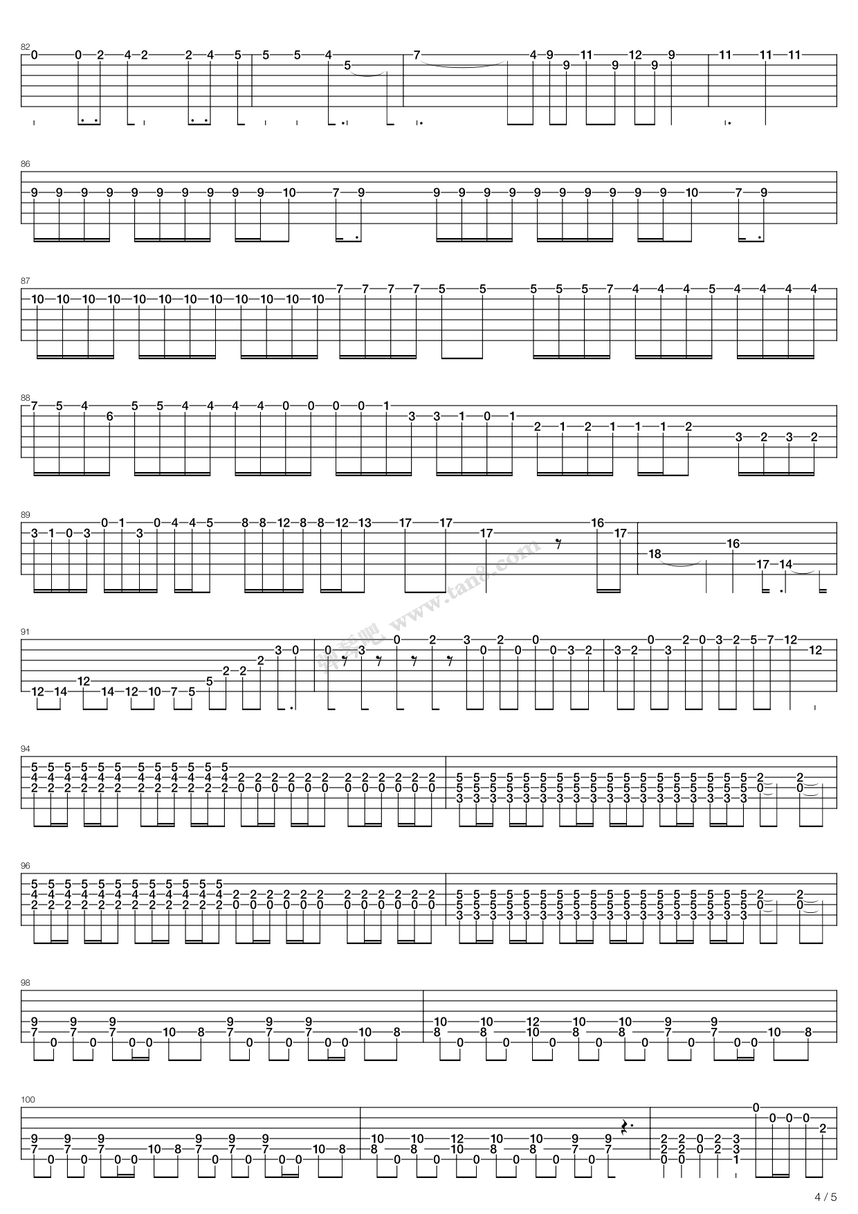 《Somewhere Out In Space》吉他谱-C大调音乐网