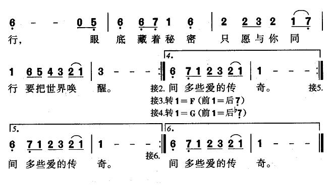 《放我的真心在你的手心-陈乐融词 陈志远曲(简谱)》吉他谱-C大调音乐网