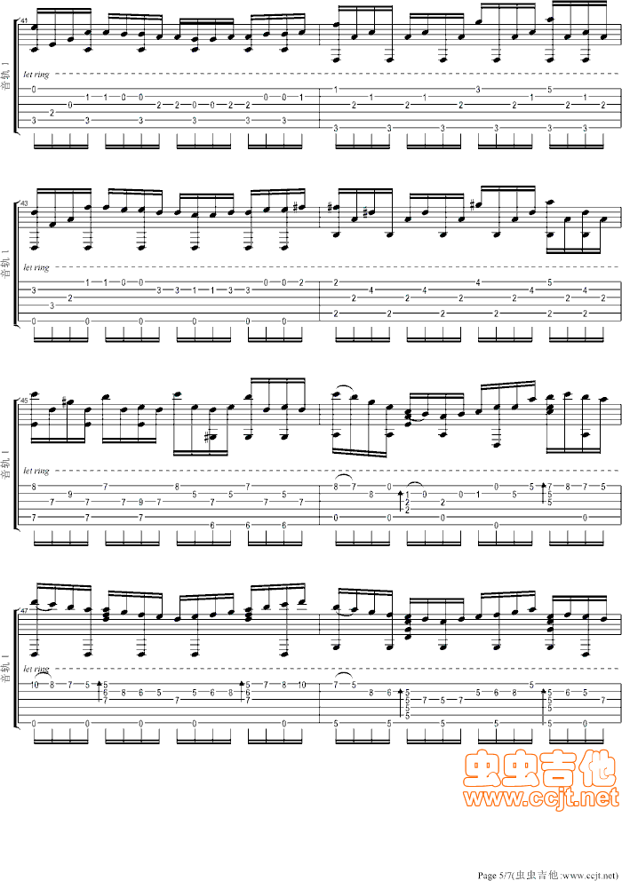 《天使协奏曲》吉他谱-C大调音乐网