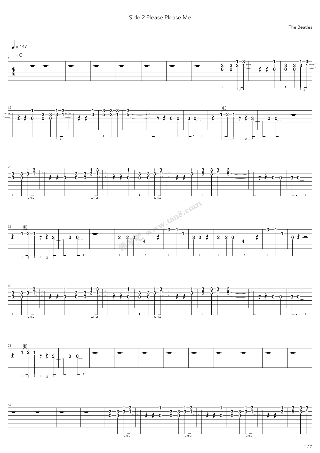 《Please Please Me Album》吉他谱-C大调音乐网