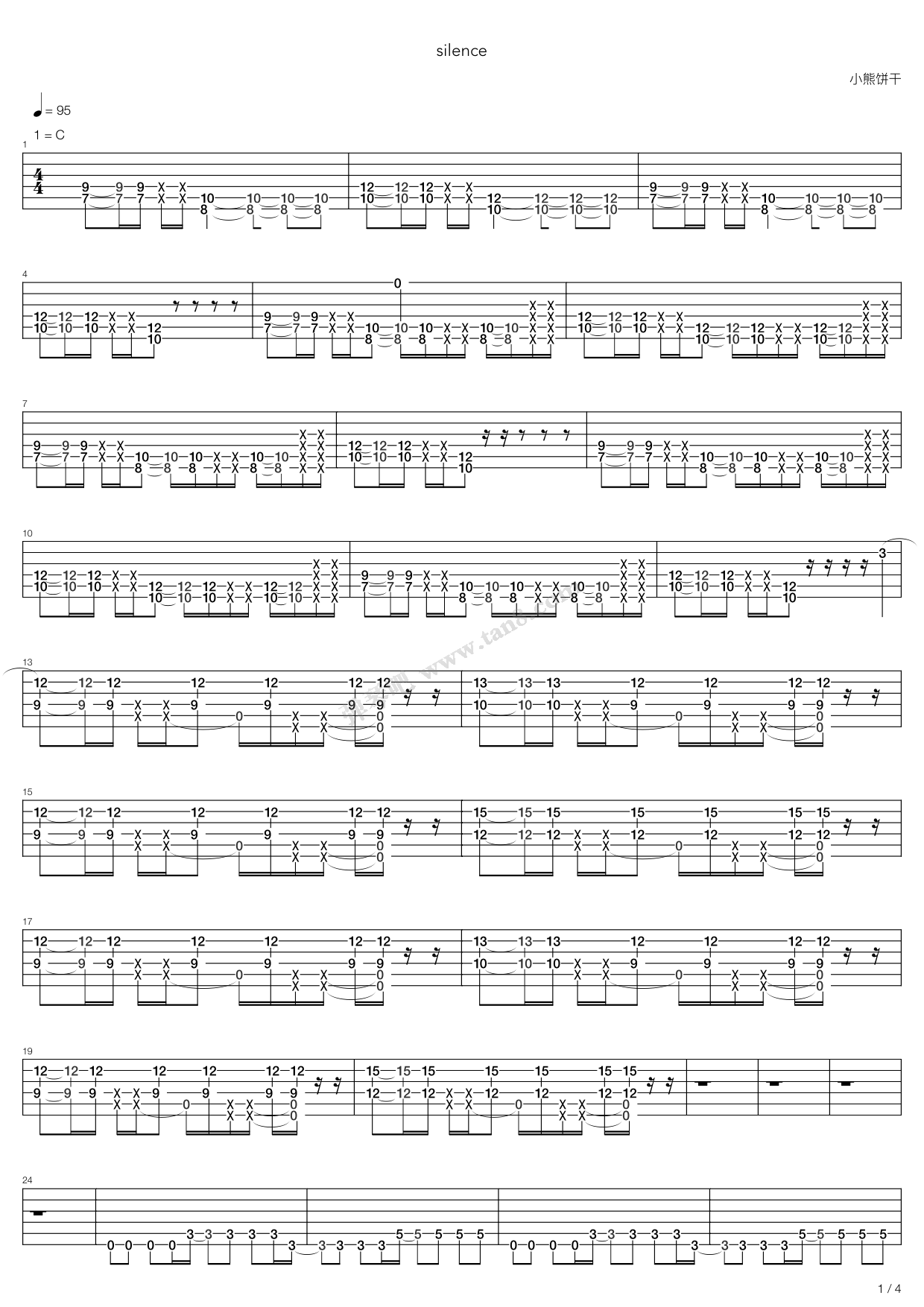 《Silence》吉他谱-C大调音乐网