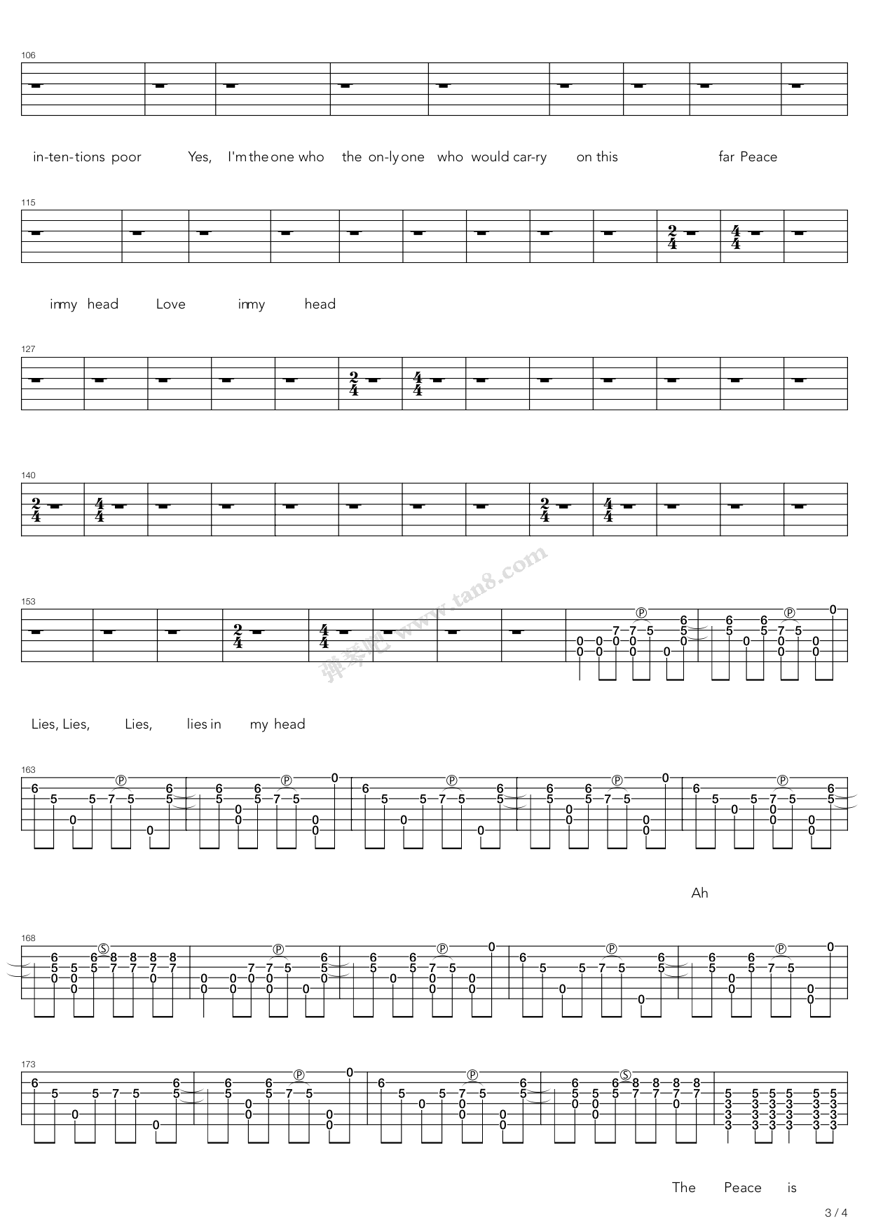 《Torn》吉他谱-C大调音乐网