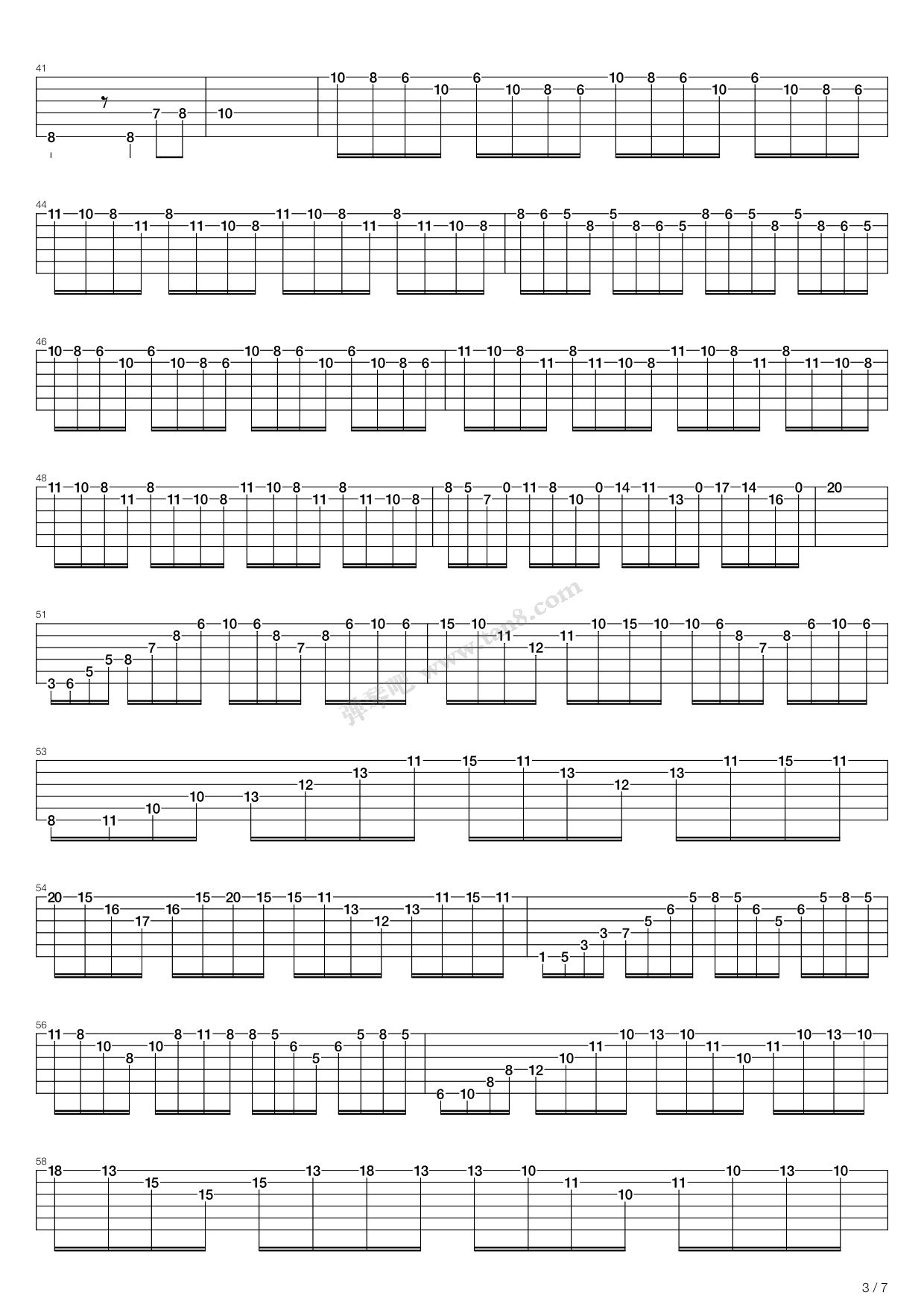 《Cross》吉他谱-C大调音乐网