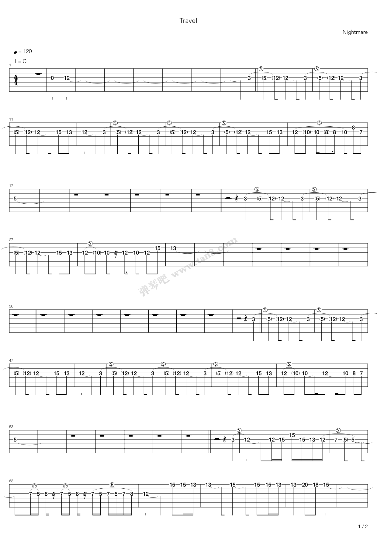 《Travel》吉他谱-C大调音乐网